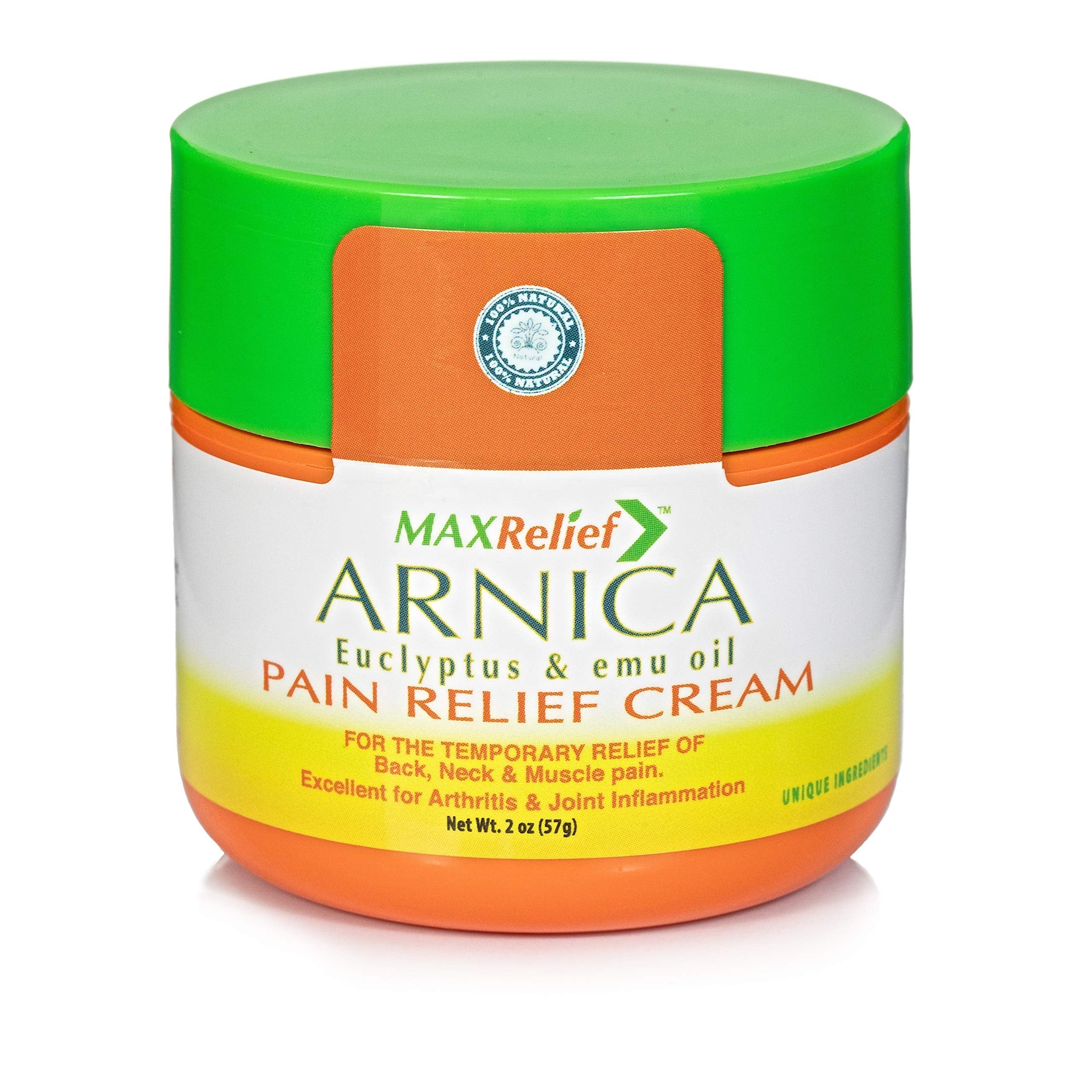 MaxRelief Arnica Montana Pain Cream - Advanced Formula for Deep Relief - Soothe Knee, Joint & Muscle Pain - Reduce Swelling, Joint Inflammation Fibromyalgia & Plantar Fasciitis Relief - Emu Oil 2oz MaxRelief Au supplements