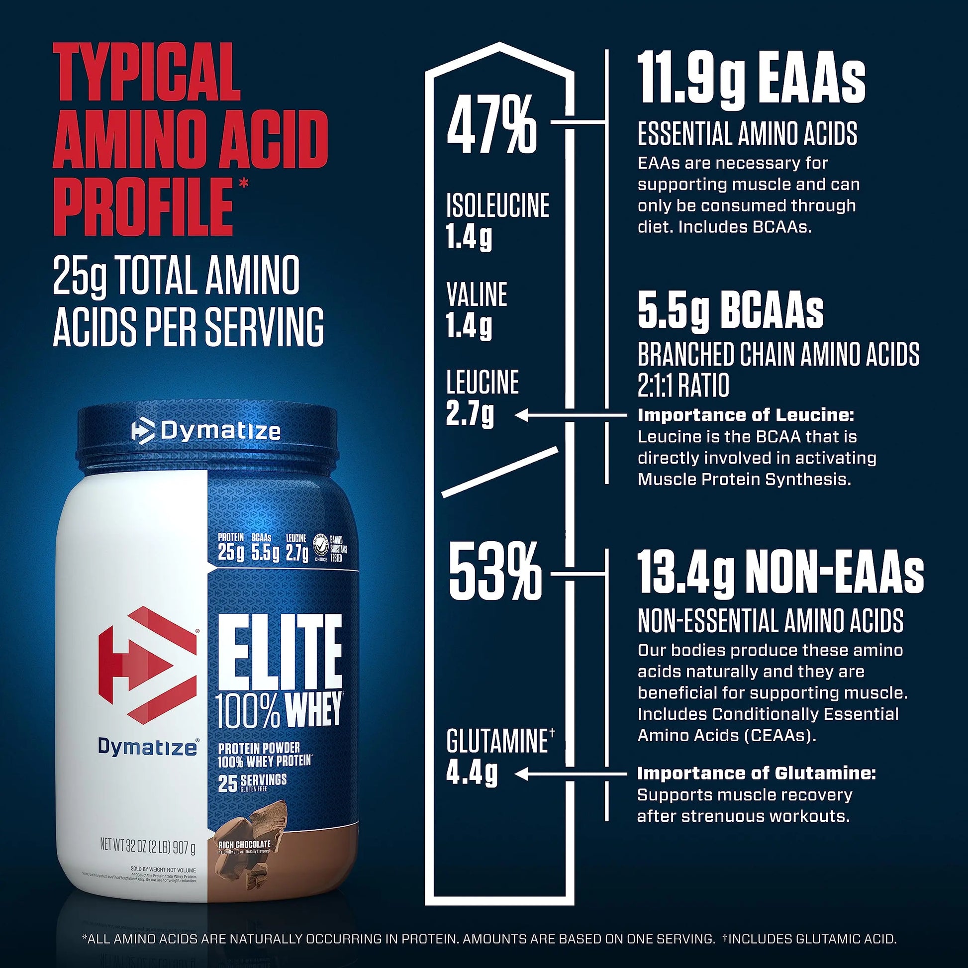 Dymatize Elite 100% Whey Protein Powder, 25g Protein, 5.5g BCAAs & 2.7g L-Leucine Dymatize Au supplements