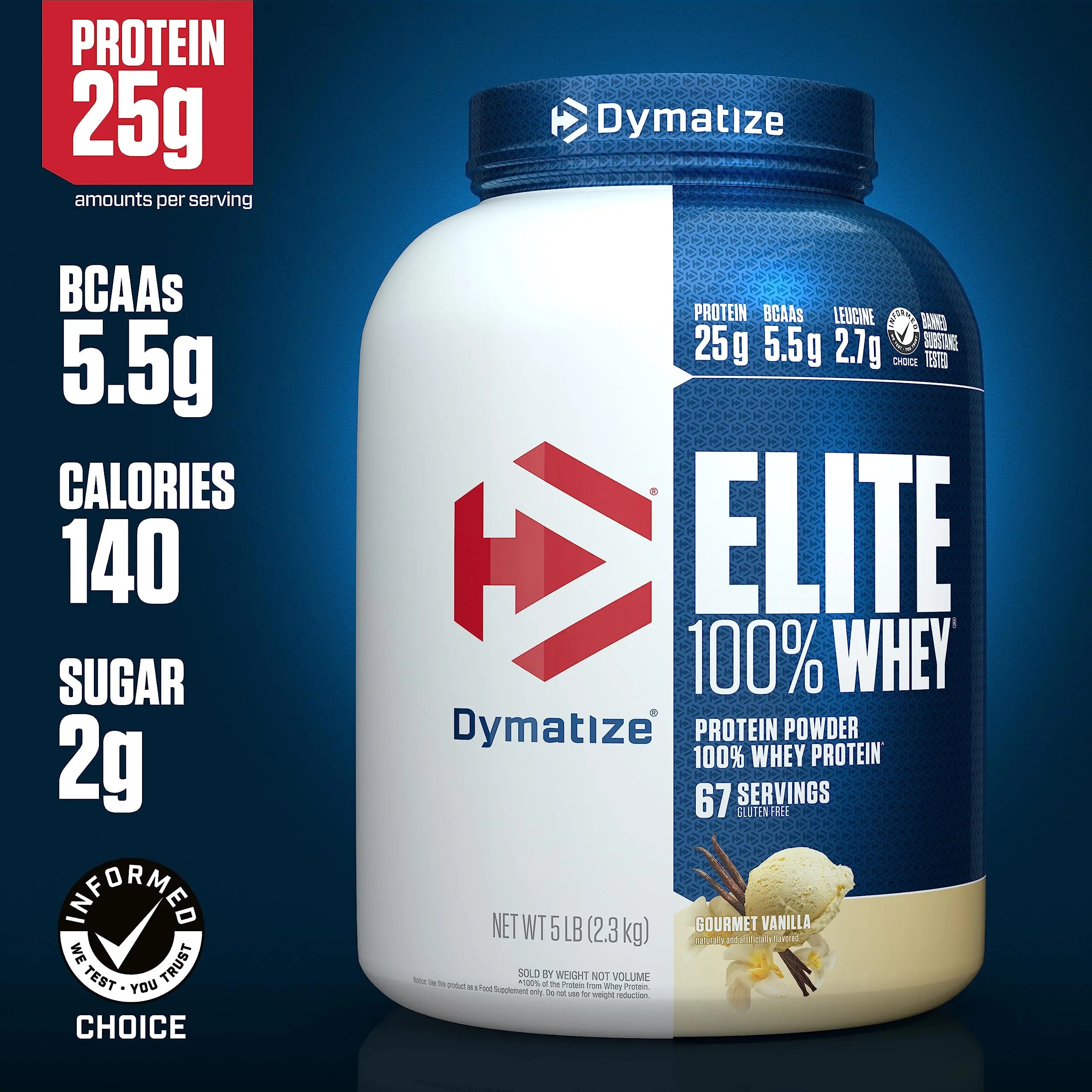 Dymatize Elite 100% Whey Protein Powder, 25g Protein, 5.5g BCAAs & 2.7g L-Leucine Dymatize Au supplements