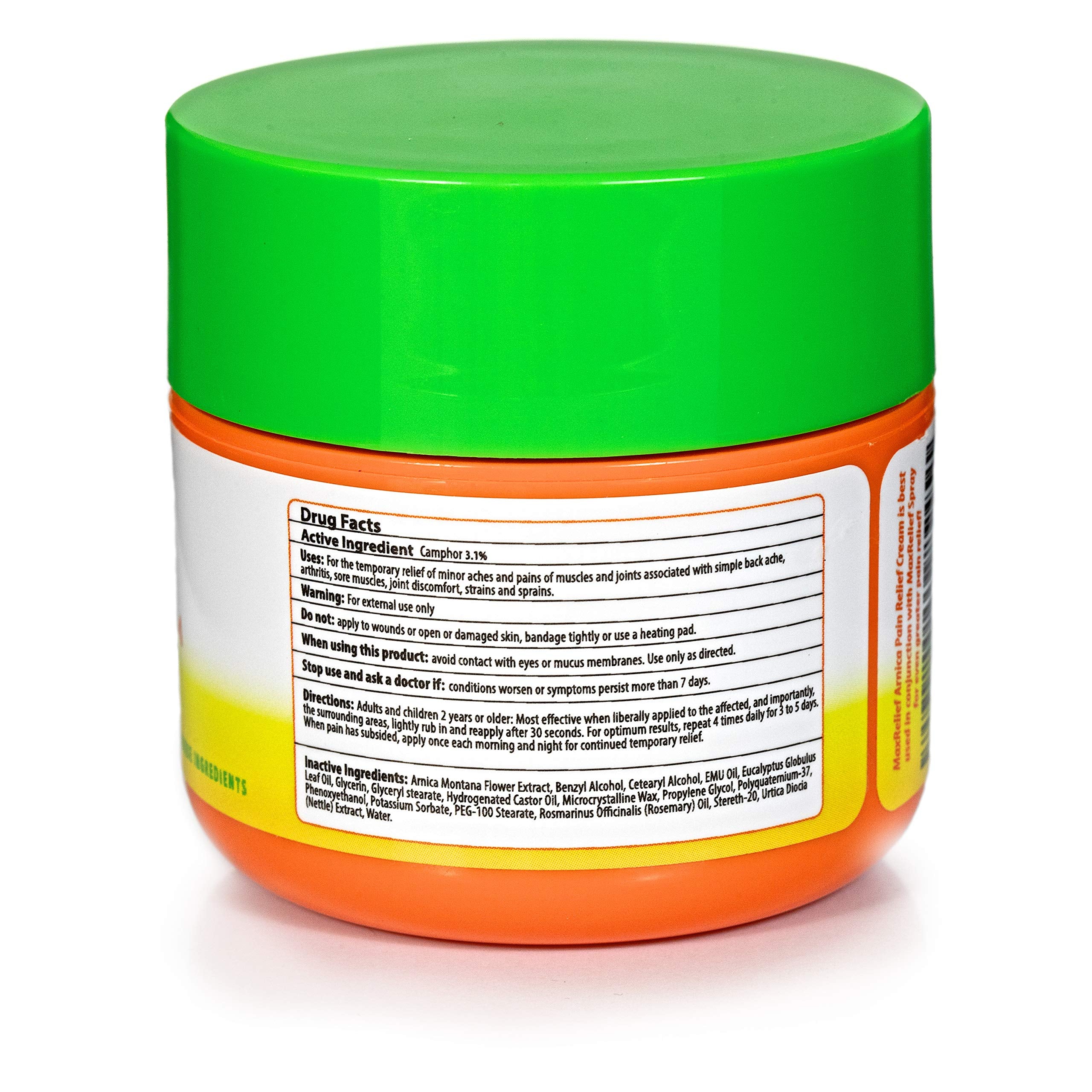 MaxRelief Arnica Montana Pain Cream - Advanced Formula for Deep Relief - Soothe Knee, Joint & Muscle Pain - Reduce Swelling, Joint Inflammation Fibromyalgia & Plantar Fasciitis Relief - Emu Oil 2oz MaxRelief Au supplements
