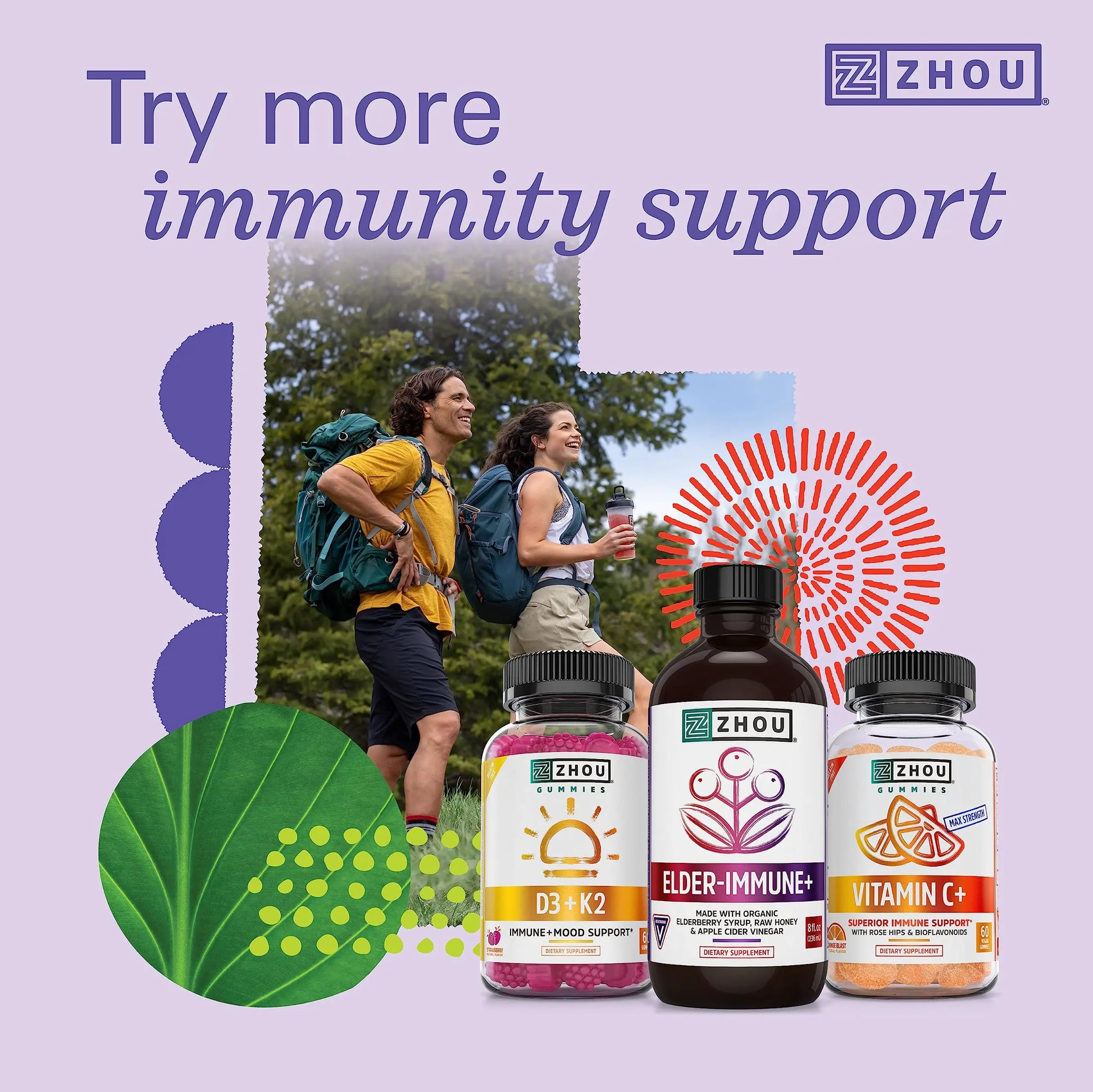 Zhou Nutrition Elder-Mune Sambucus Elderberry Gummies with Zinc and Vitamin C Zhou Nutrition Au supplements