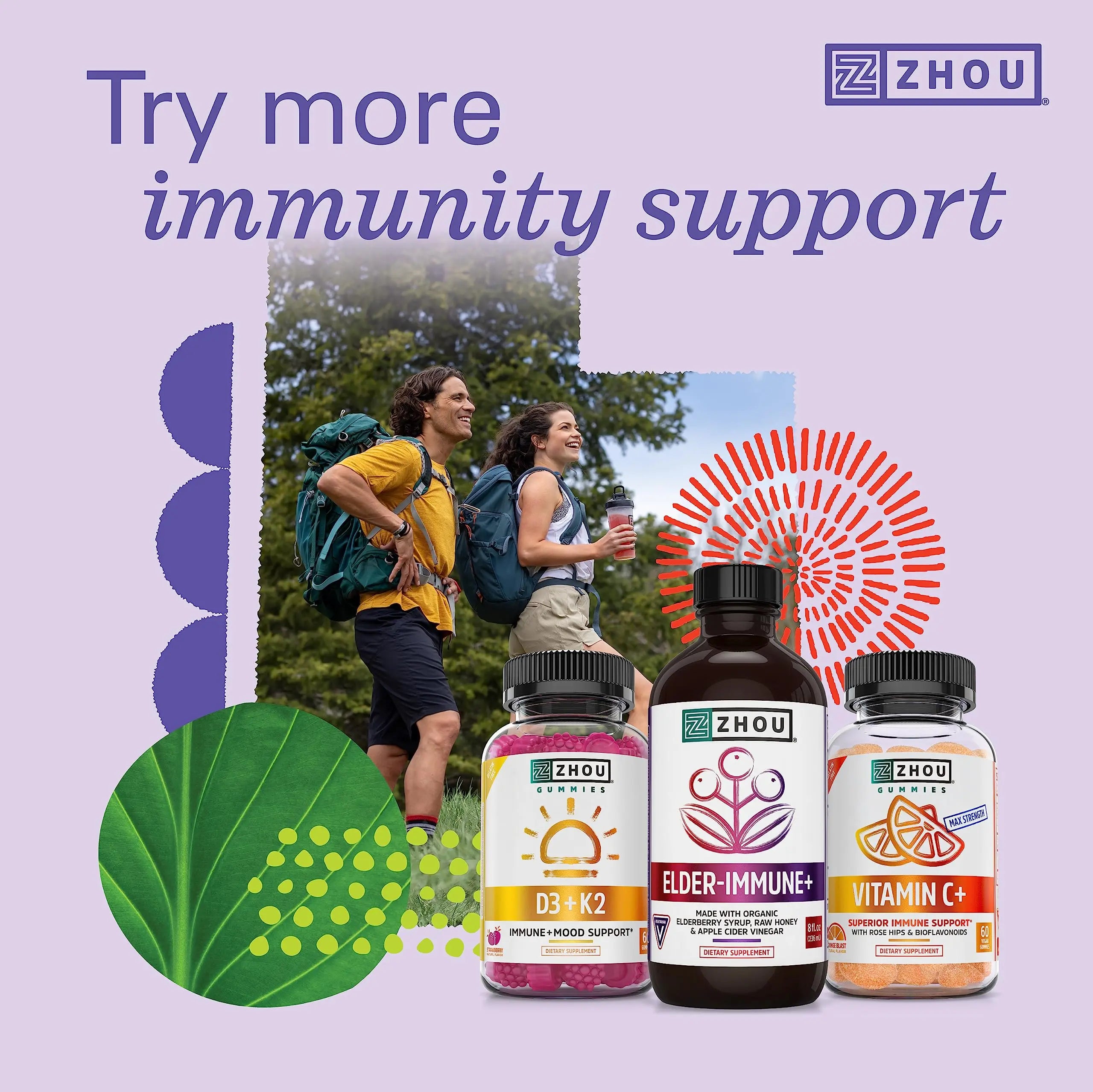 Zhou Nutrition Elder-Mune Sambucus Elderberry Gummies with Zinc and Vitamin C Zhou Nutrition Au supplements