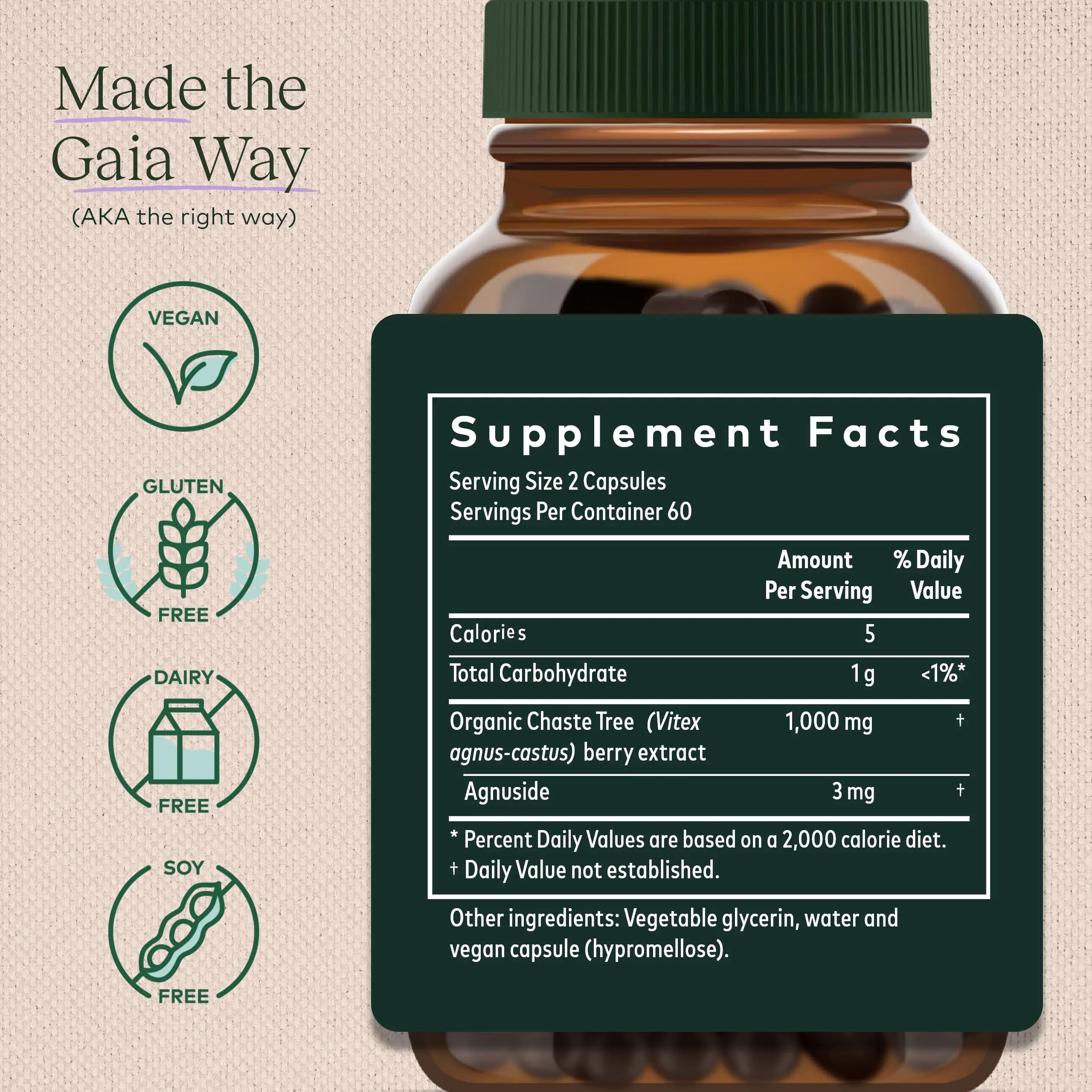 Gaia Herbs, Vitex Berry Vegan Liquid Phyto Capsules - PMS Support Supplement, Chaste Tree berry Gaia Herbs Au supplements