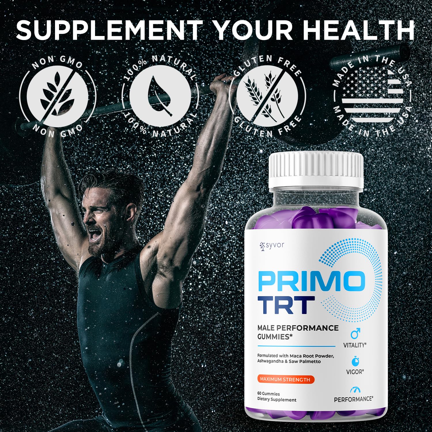 (2 Pack) Primo TRT Gummies for Men, Official Primo TRT Male Performance Gummys with Maximum Strength Ingredients, Advanced PrimoTRT Male Health Support Supplement with Premium Vitamins (120 Gummies) S.O Labs Au supplements