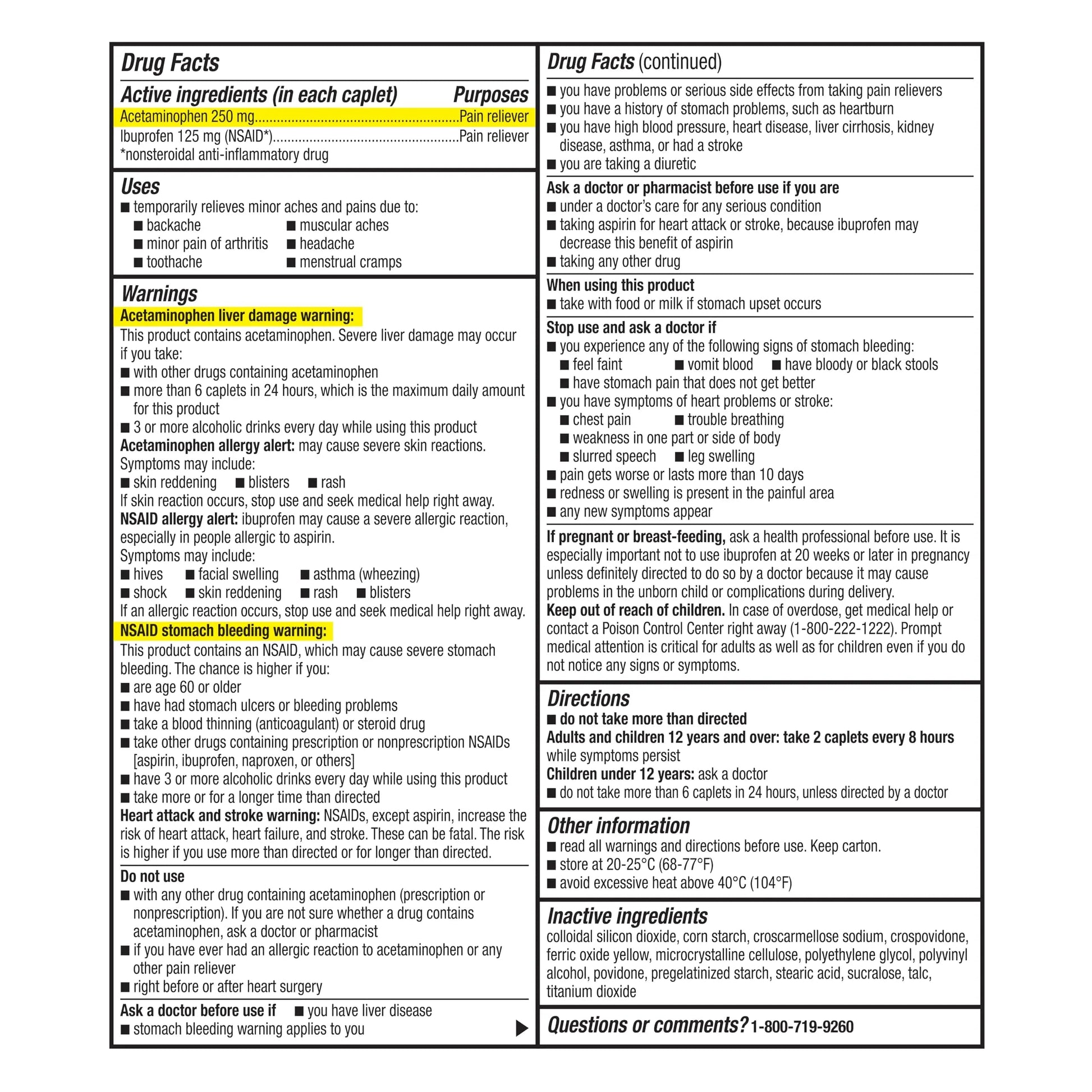GoodSense Dual Action Acetaminophen and Ibuprofen (NSAID) Tablets, 250 mg/125 mg, Back Pain, 36 Count GoodSense Au supplements