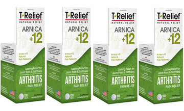 MediNatura T-Relief Extra Strength Arthritis Pain Reliever Arnica +12 Natural Medicines for Joint Soreness Stiffness Aches, Quick Dissolving Pain Relief for Women & Men - 100 Tablets (4 Pack) MediNatura Au supplements