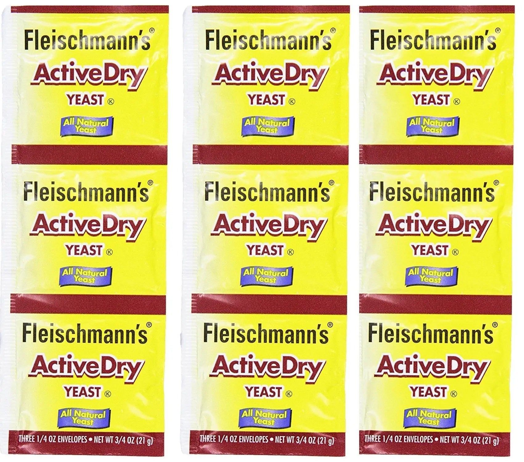3 set Active Dry Yeast,0.25 Ounce, 9 Count Fleischmann's SALUTE Au supplements
