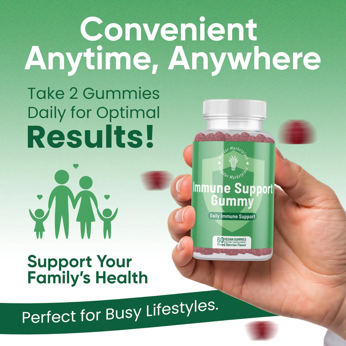 Haydar Marketplace Immune Boosters for Adults - Vegan Immune Support Gummies with Vitamins C & D, Zinc, Magnesium, Probiotics Haydar Marketplace Au supplements