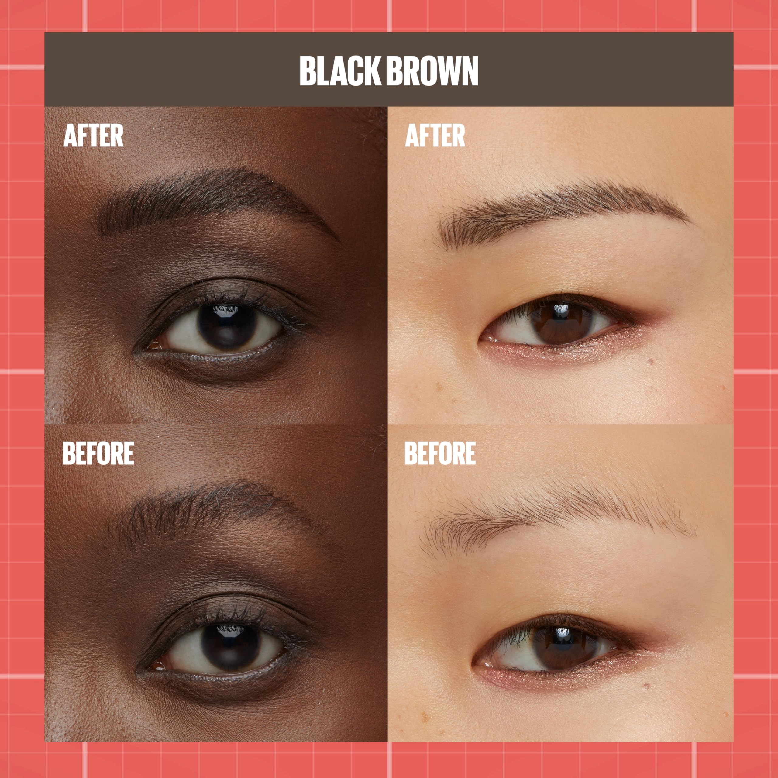 Maybelline Build-A-Brow 2-in-1 Brow Pen and Sealing Eyebrow Gel, Eyebrow Makeup for Real-Looking, Fuller Brows, Black Brown, 1 Count MAYBELLINE Au supplements
