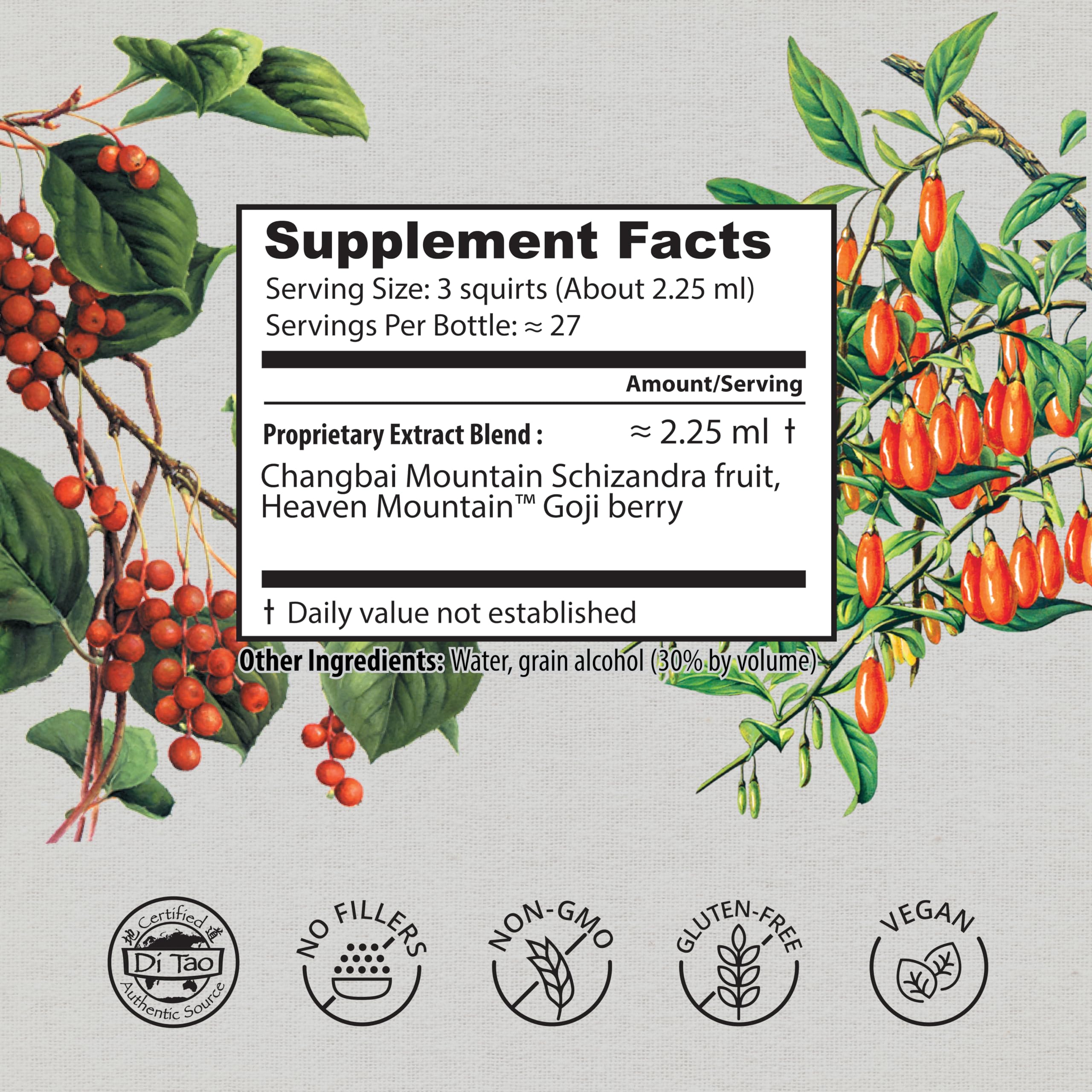 Dragon Herbs Goji Berry & Schizandra Drops • Triple Extractions • for Eye, Skin, Lung & Healthy Aging Support, Beauty Tonic • Super Potency • Fast Acting • 2 fl oz, 60 mL • Tincture Supplement Dragon Herbs Au supplements
