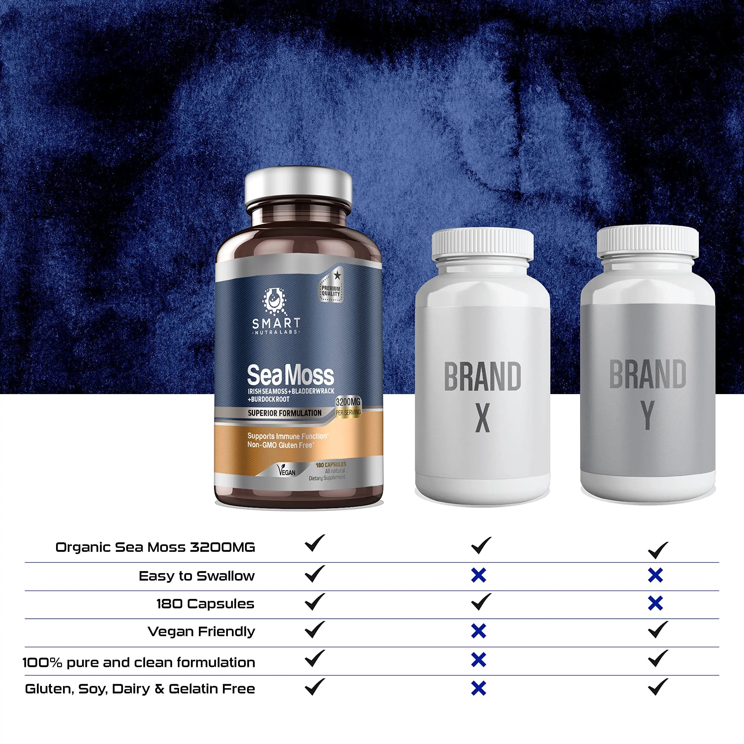 SMART NUTRA LABS Organic Sea Moss 3200MG Per Serving- 180 Vegan SMART NUTRA LABS Au supplements