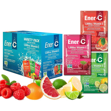 Ener-C Variety Pack Multivitamin Drink Mix Powder Vitamin C 1000mg & Electrolytes with Real Fruit Juice Natural Energy & Immune Support for Women & Men Ener-C Au supplements