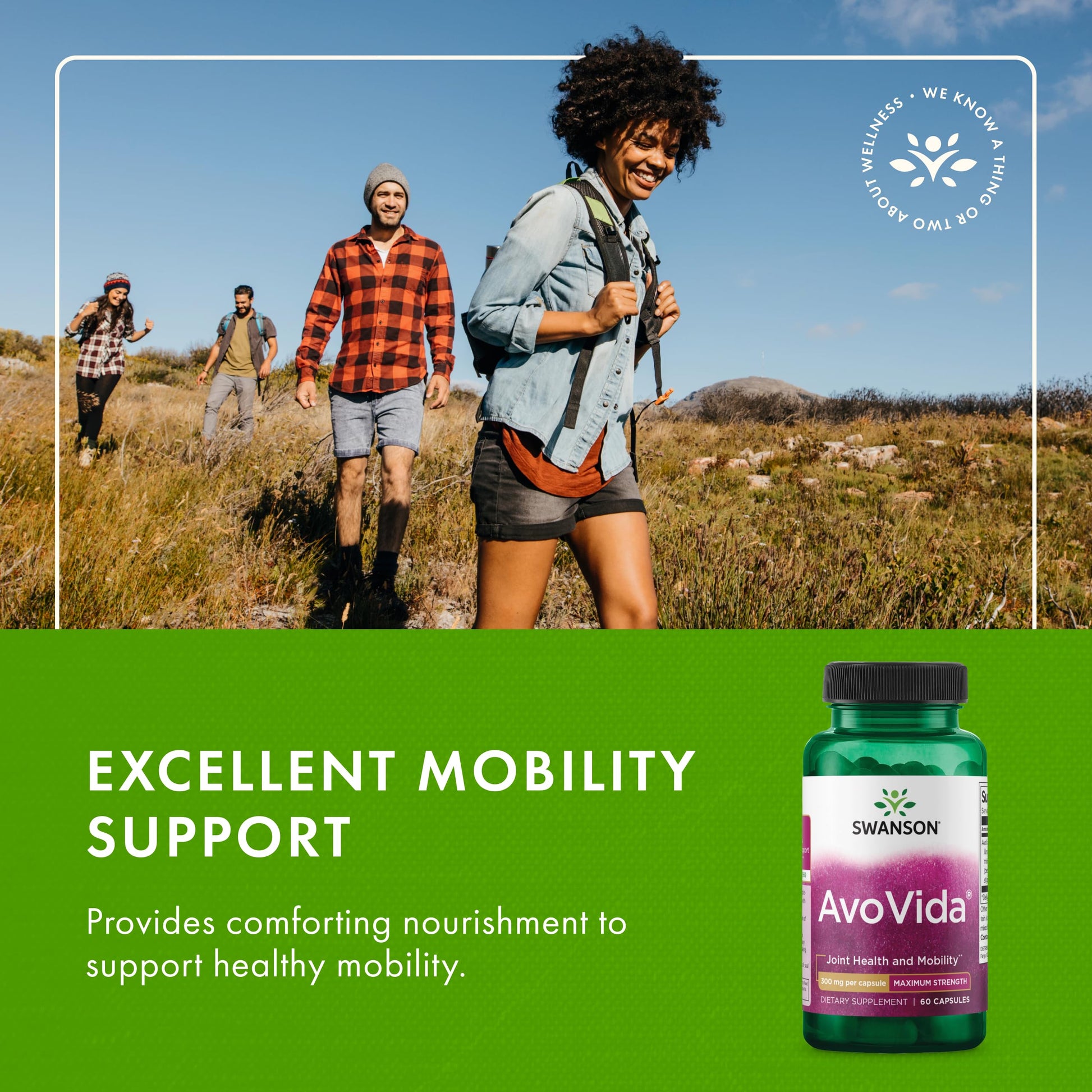 Swanson AvoVida - Natural Supplement Promoting Joint Health & Mobility - Avocado & Soybean Unsaponifiables to Support Cartilage & Tissue Health - (60 Capsules, 300mg Each) (1 Pack) Swanson Au supplements