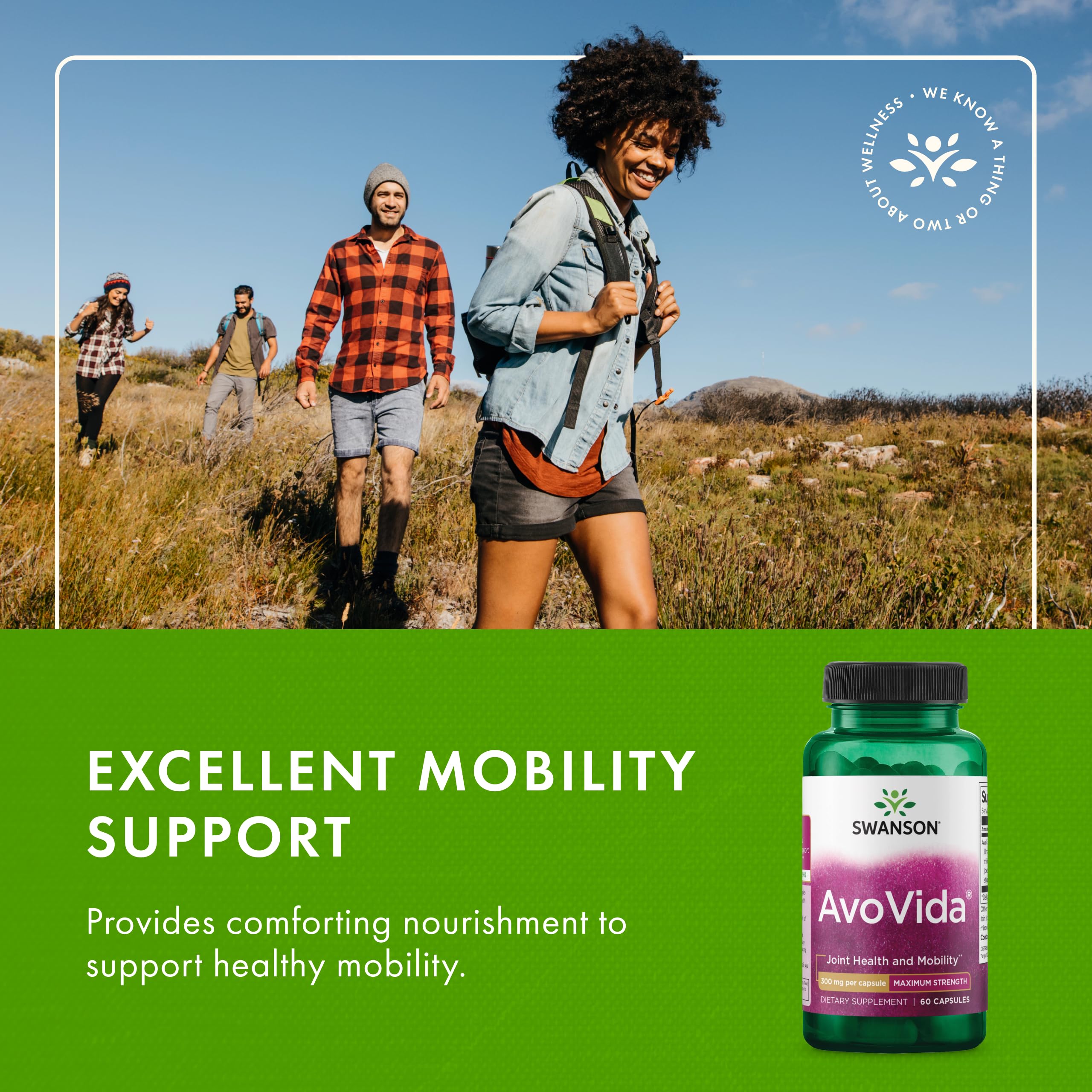 Swanson AvoVida - Natural Supplement Promoting Joint Health & Mobility - Avocado & Soybean Unsaponifiables to Support Cartilage & Tissue Health - (60 Capsules, 300mg Each) (1 Pack) Swanson Au supplements