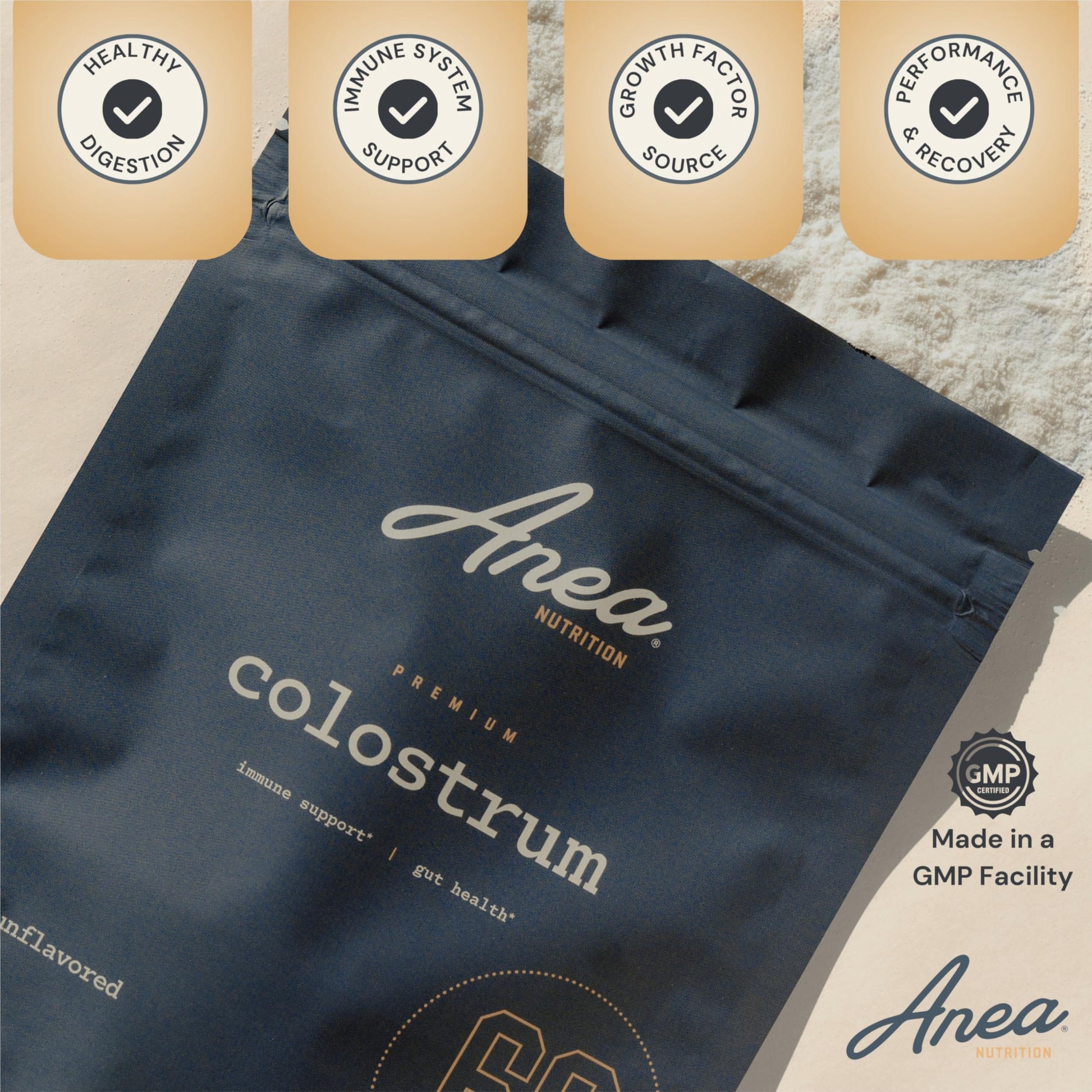 Anea Colostrum - Unflavored | Rich in Immunoglobulins & Lactoferrin | Supports Gut Health, Immunity & Recovery | Calf-First Promise | Made in USA | Made in GMP Facility Anea Nutrition Au supplements