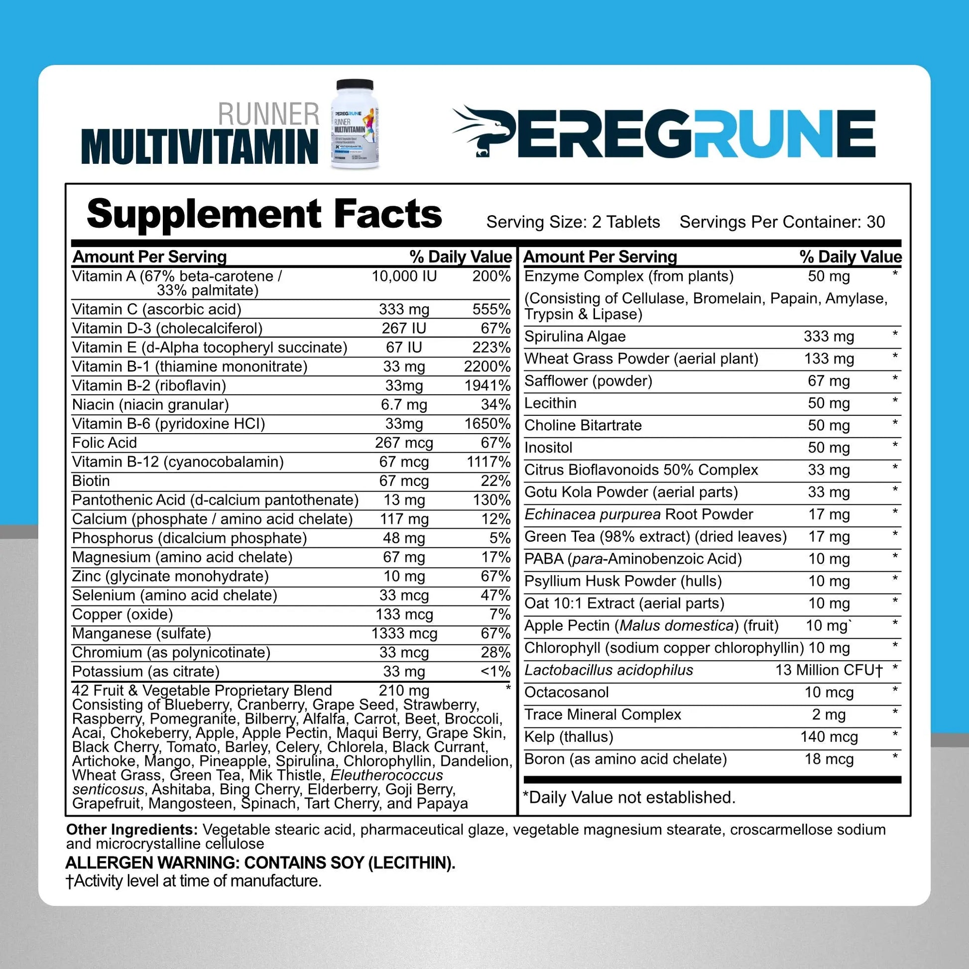 PEREGRUNE Runner Multivitamin & Omega 3 Bundle (1 Month Supply) | Antioxidants for Health & Recovery | Vitamin B Complex for Endurance, Energy, VO2 Max | Joints & Heart: 1,000mg Fish Oil PEREGRUNE Au supplements