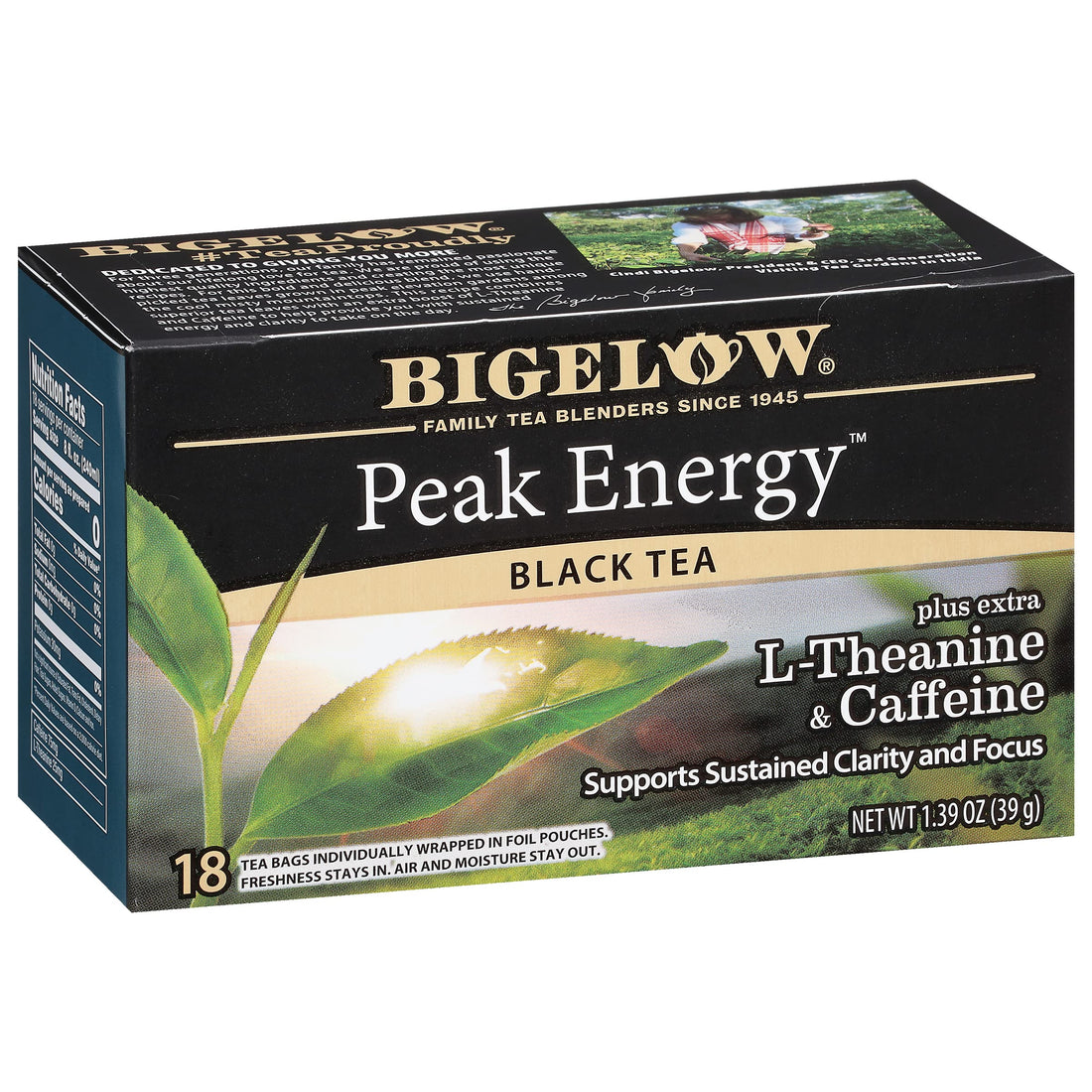 Bigelow Tea Peak Energy plus extra L-Theanine & Caffeine, 18 Count (Pack of 6), 108 Total Tea Bags Bigelow Tea Au supplements