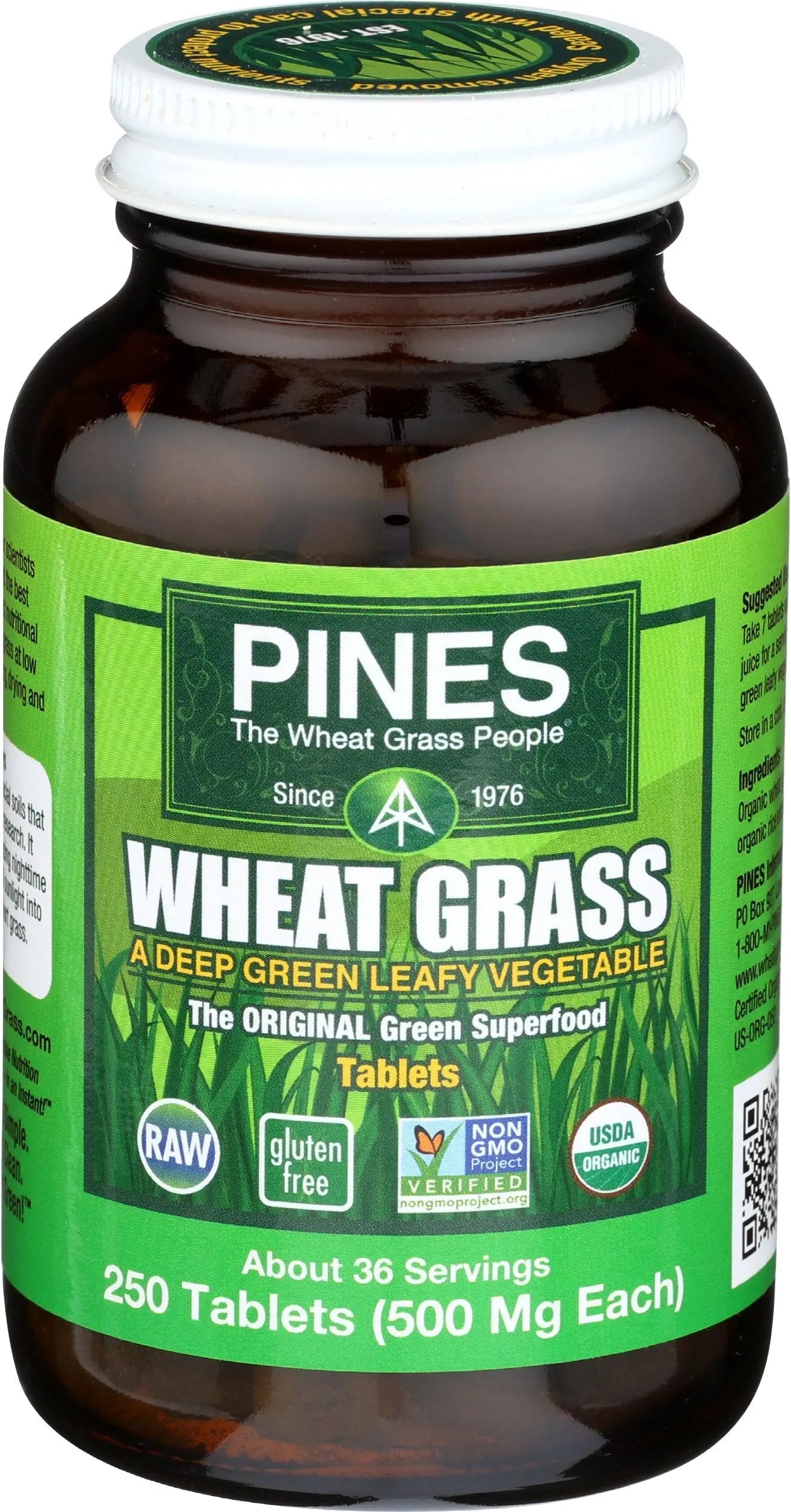 PINES Organic Wheat Grass, 250 Count Tablets | PINES Wheat Grass as featured in the new blockbuster film, Ocean's 8! Pines Au supplements