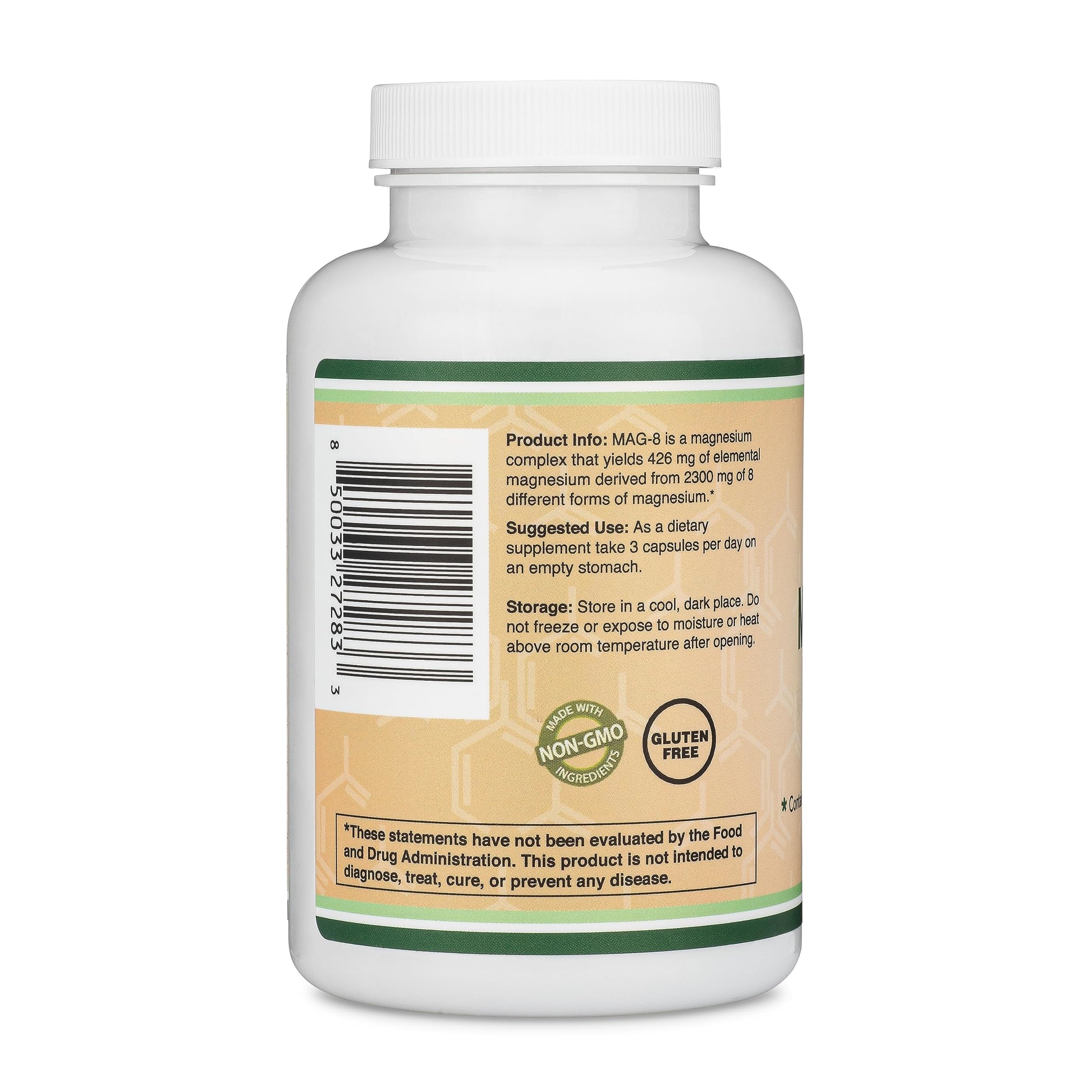 Magnesium Complex Supplement 180 Capsules (426mg Elemental Magnesium Provided by 2,300mg of Eight Different Forms of Magnesium) MAG-8 Provides 100% Daily Recommended Value of Magnesium by Double Wood Double Wood Supplements Au supplements