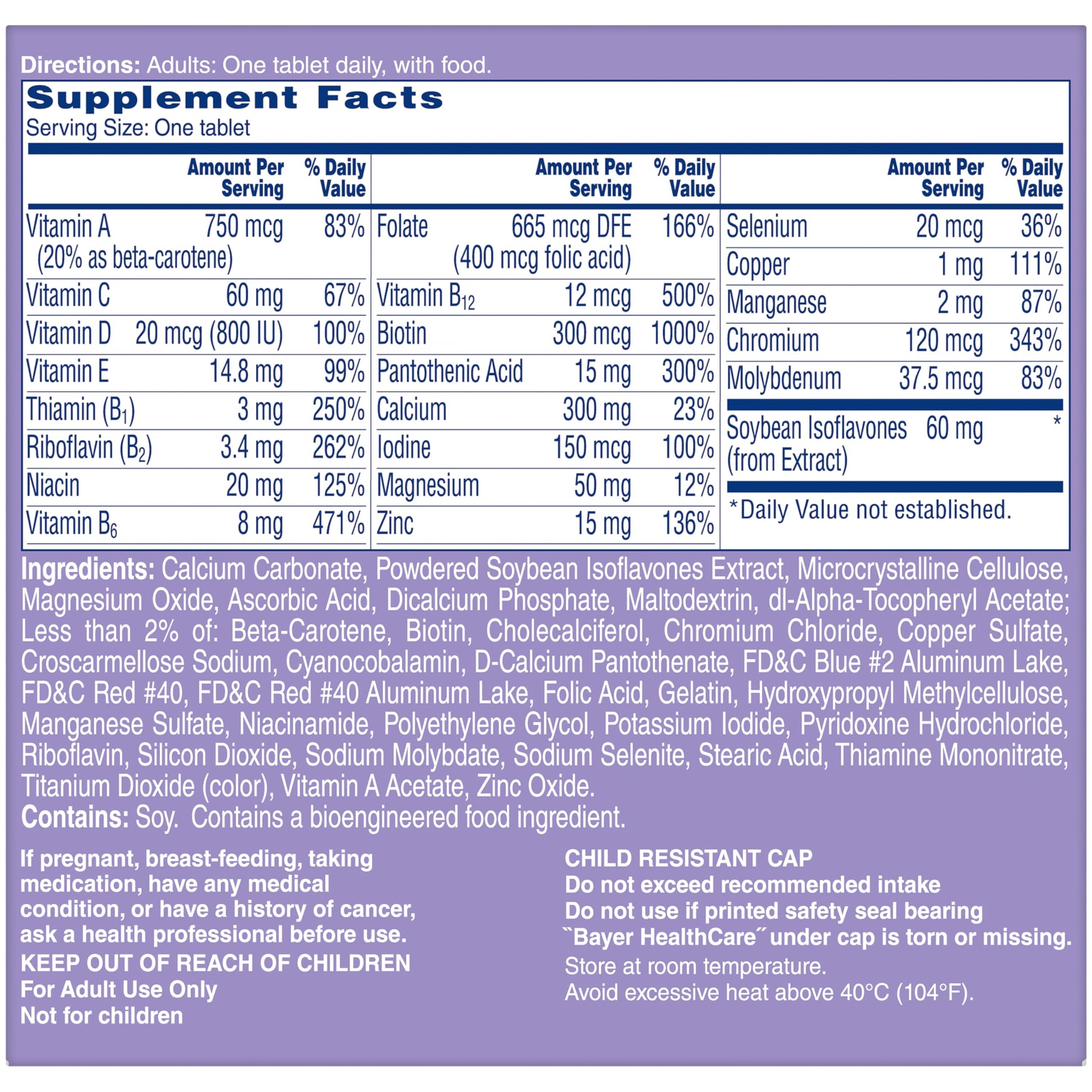One A Day Women's Menopause Multivitamin with Vitamin A, Vitamin C, Vitamin D, Vitamin E and Zinc for Immune Health Support, Bone health, 50 Count (Packaging May Vary) ONE A DAY Au supplements