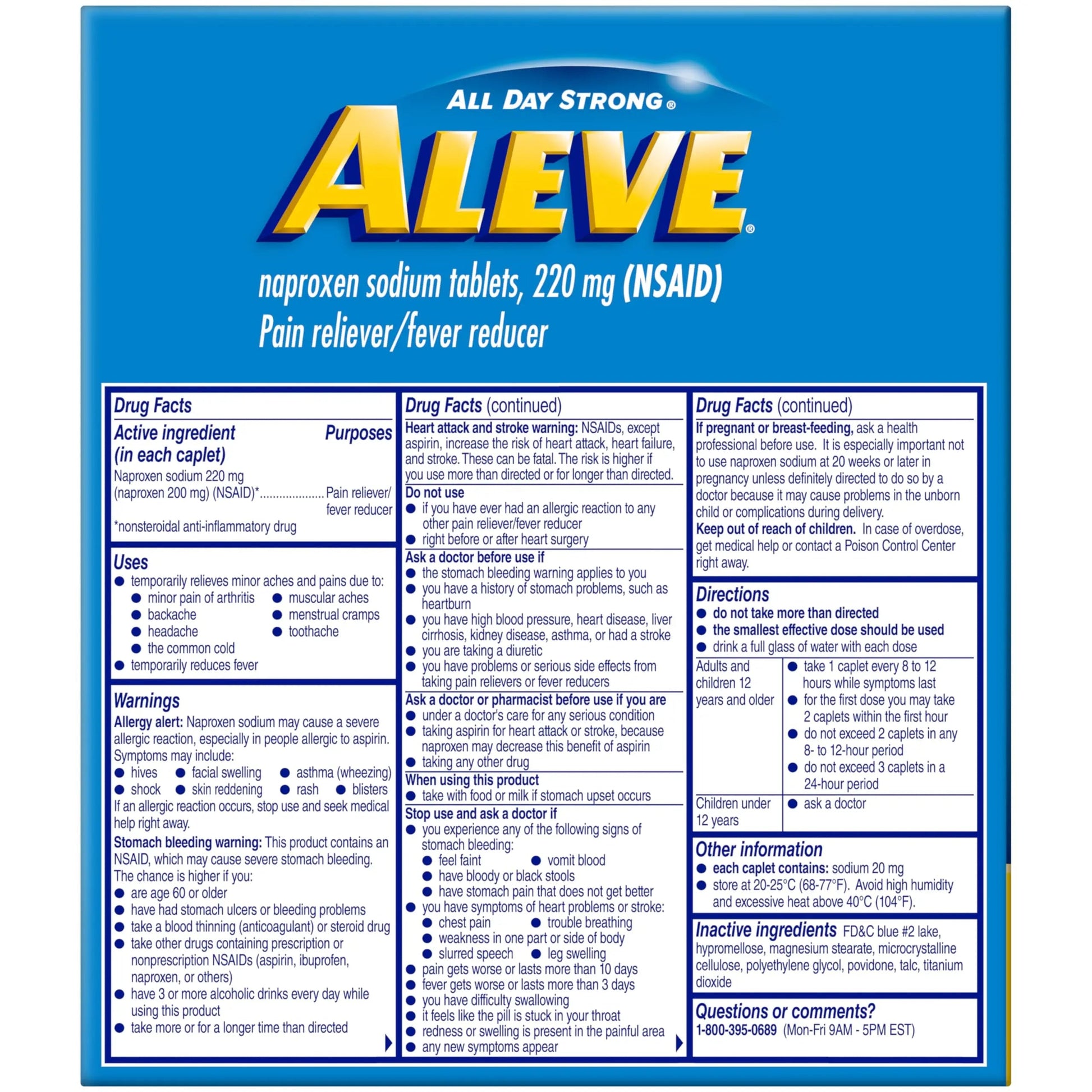 Aleve Pain Reliever & Fever Reducer Naproxen Sodium Caplets, Body and Arthritis Pain Reliever, Medicine for Adults and Children Ages 12 and Up, 60 Individual Pouches Aleve Au supplements