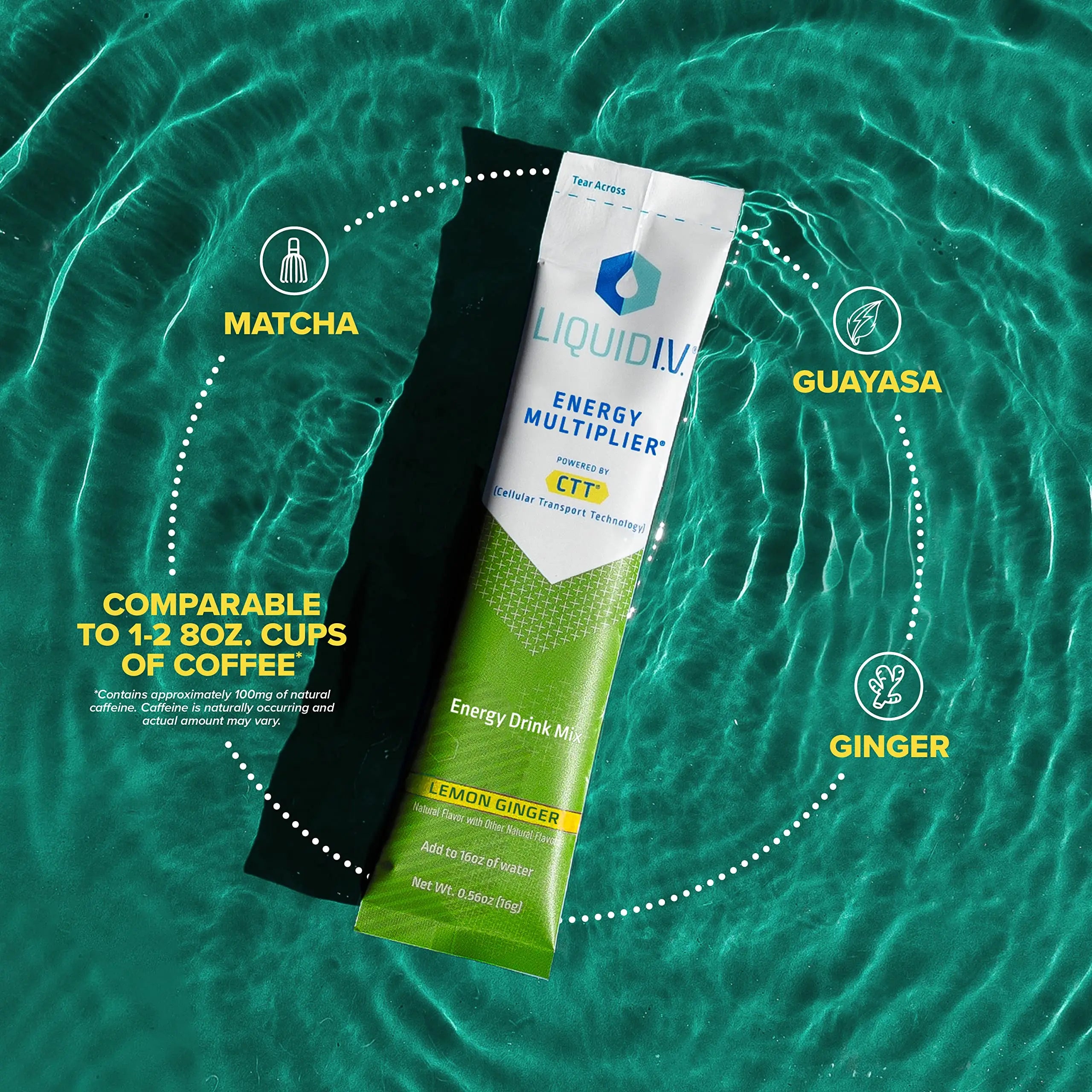 Liquid I.V. Hydration + Energy Multiplier - Lemon Ginger - Hydration Powder Packets Liquid I.V. Au supplements