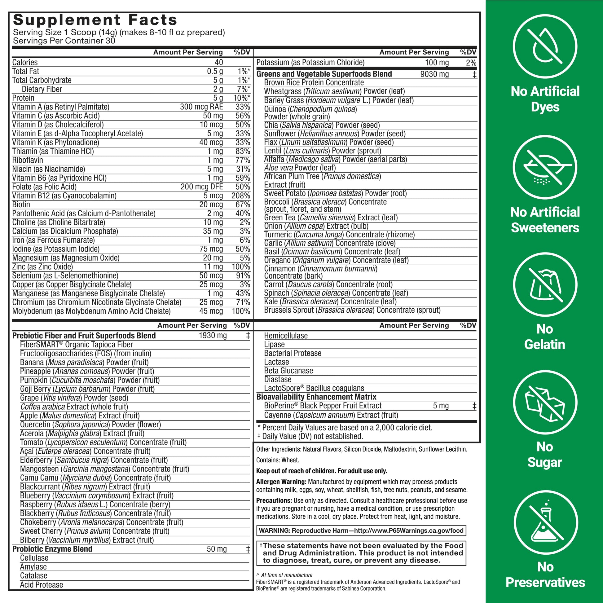Force Factor Smarter Greens Superfoods Powder, 2-Pack, Supports Digestion and Bloating, Immunity, and Energy, Greens Powder with Probiotics, Digestive Enzymes, Antioxidants, and Fiber, 60 Servings Force Factor Au supplements