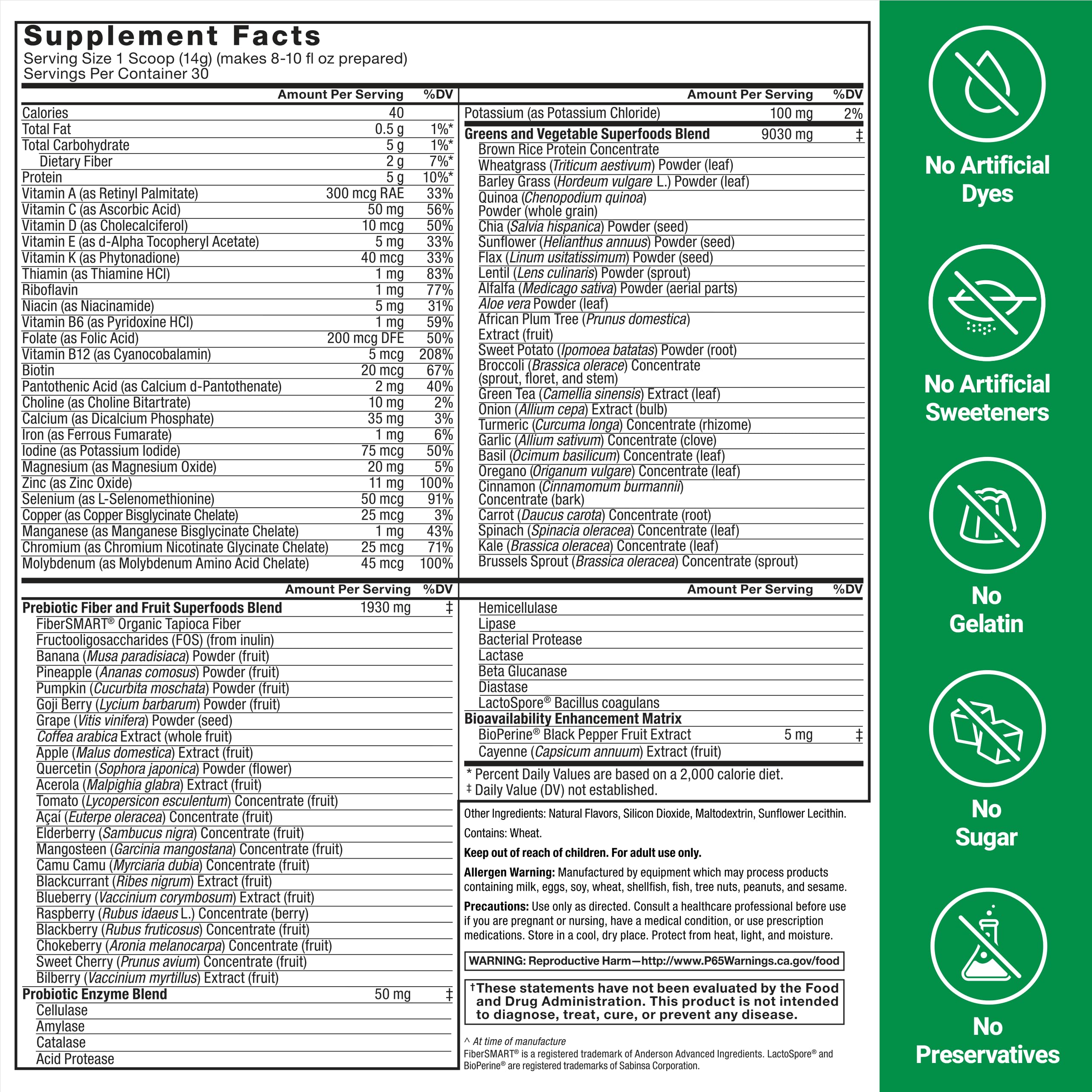 Force Factor Smarter Greens Superfoods Powder, 2-Pack, Supports Digestion and Bloating, Immunity, and Energy, Greens Powder with Probiotics, Digestive Enzymes, Antioxidants, and Fiber, 60 Servings Force Factor Au supplements