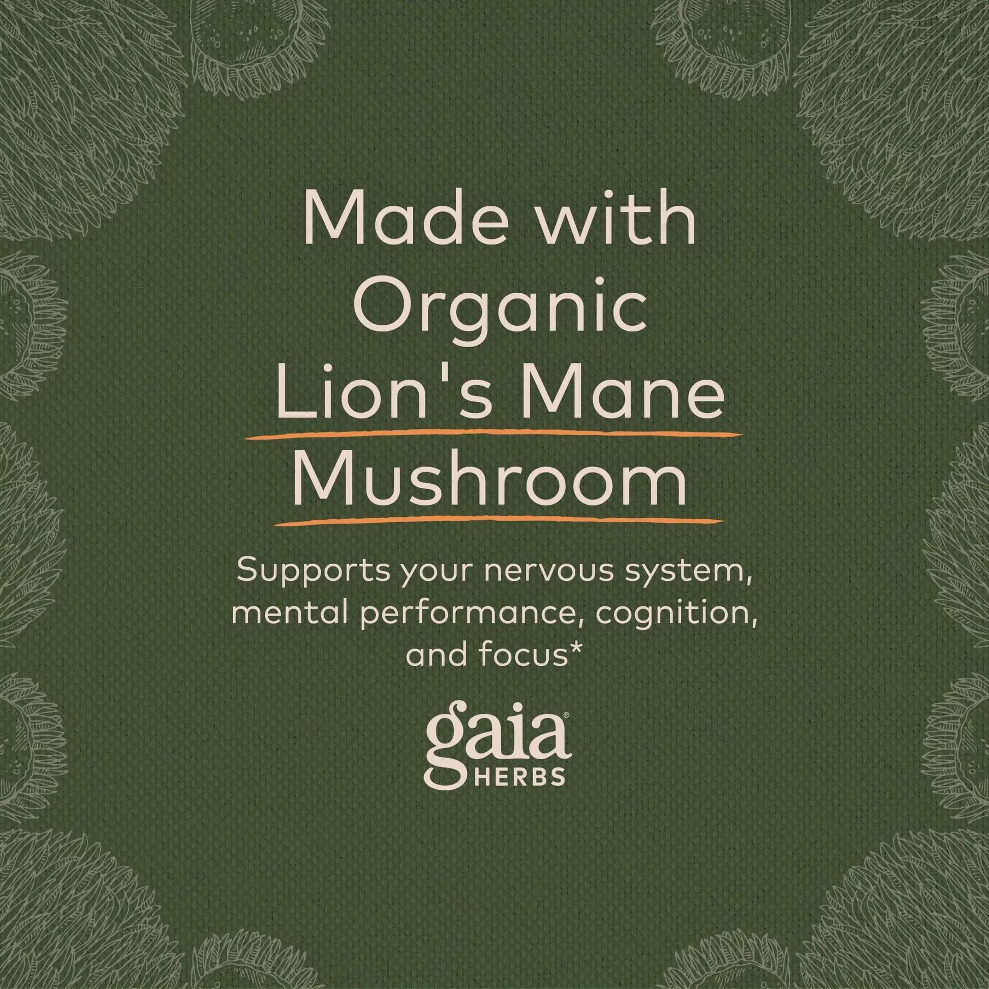 Gaia Herbs Organic Lion’s Mane Mushroom - Brain and Nerve Support Supplement Gaia Herbs Au supplements