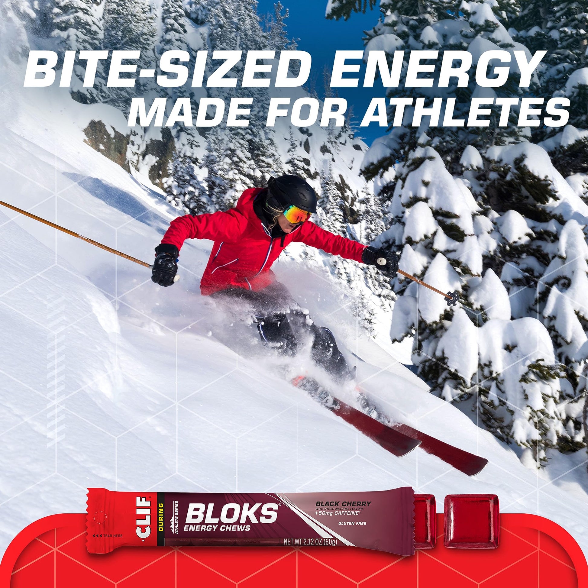 CLIF BLOKS - Black Cherry Flavor with Caffeine - Energy Chews - Non-GMO Clif Bar Au supplements