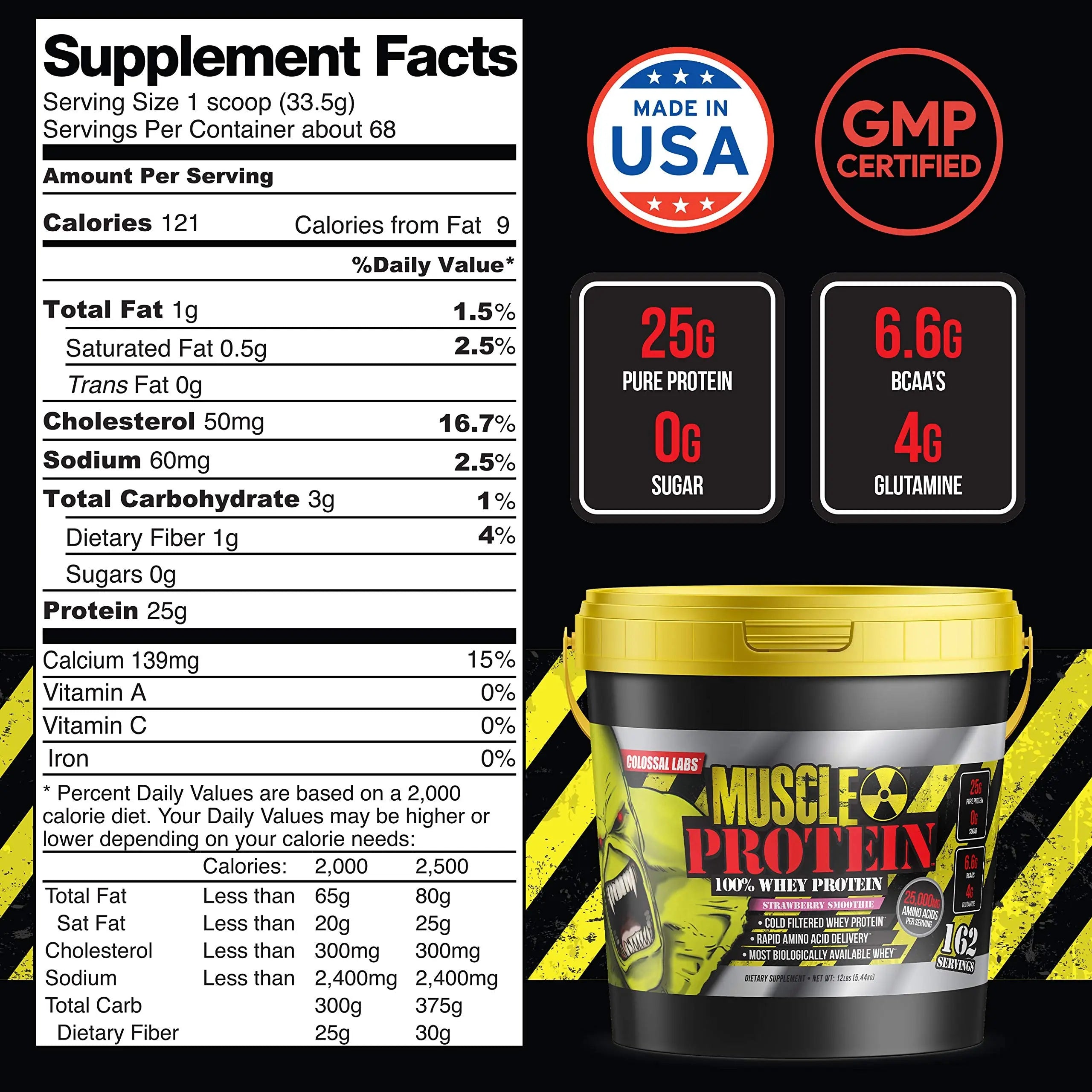 COLOSSAL LABS Whey Protein Powder [15 lbs/Pack of 1]–Strawberry Protein, Cold Filtered COLOSSAL LABS Au supplements