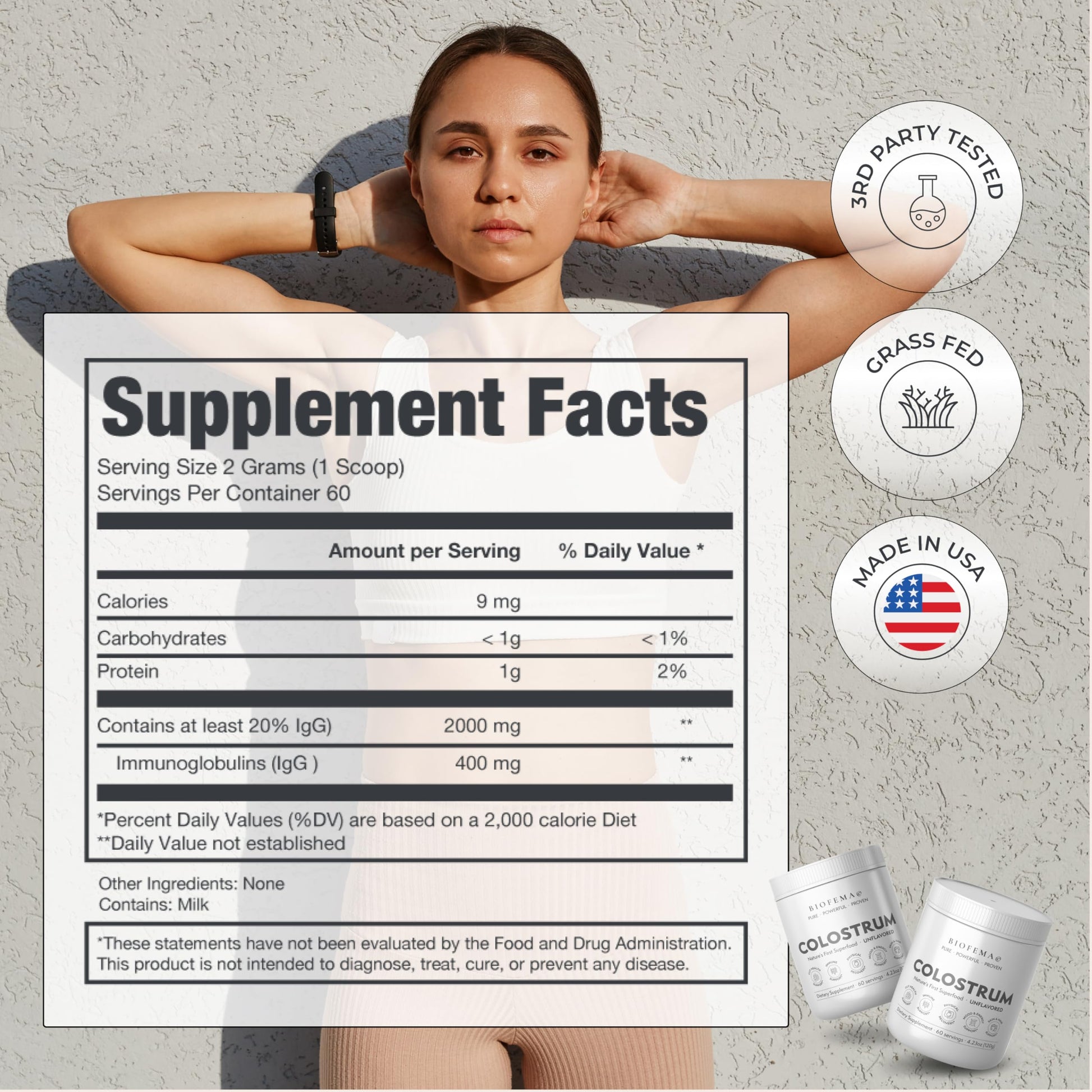 BIOFEMA Bovine Colostrum Supplement - Natures Superfood – First Milk Powder Magic for Gut Health, Immune Support, Physical Recovery, Skin, Hair & Nail Health BIOFEMA Au supplements