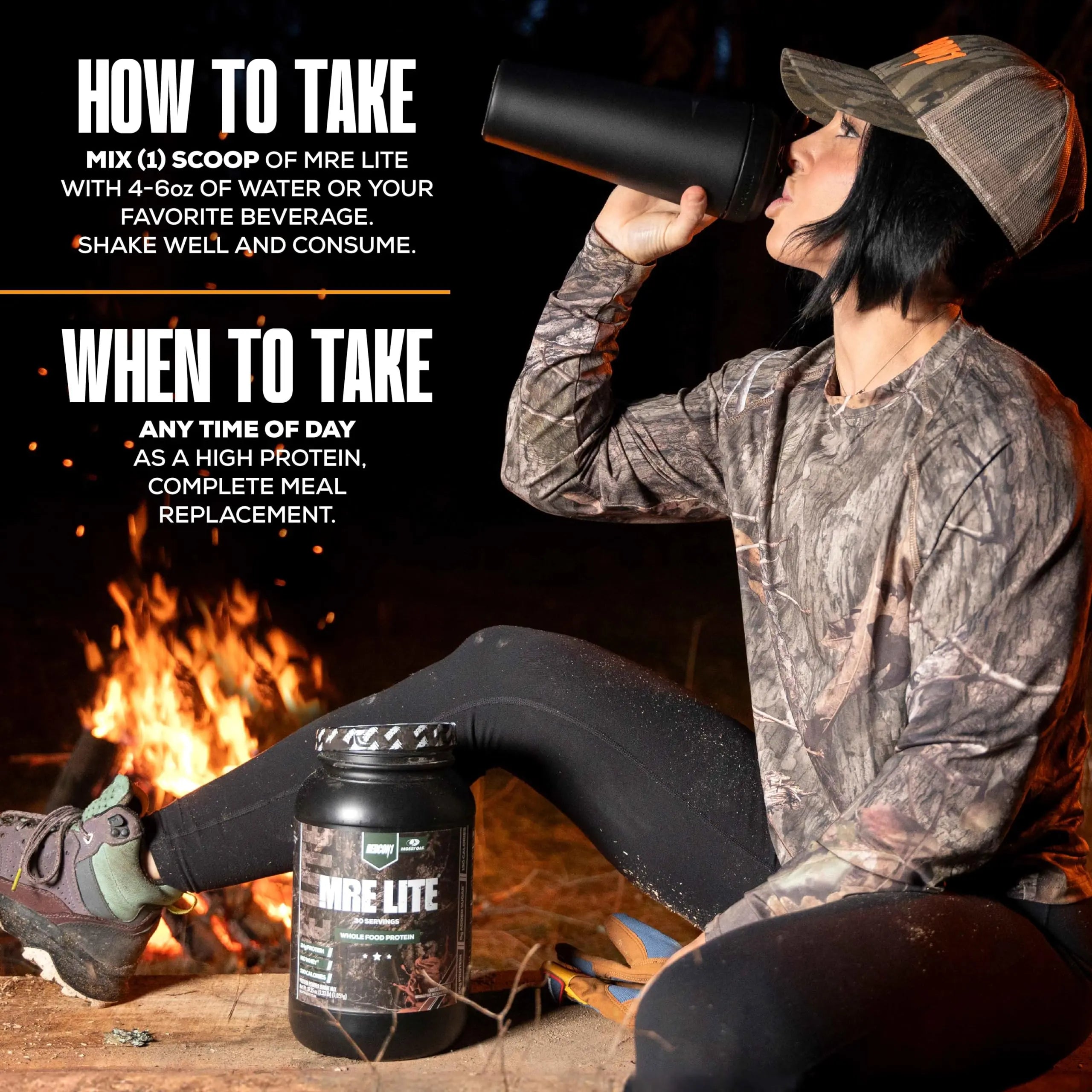 REDCON1 x Mossy Oak MRE Lite Whole Food Protein Powder, Chocolate Moose - Low Carb REDCON1 Au supplements