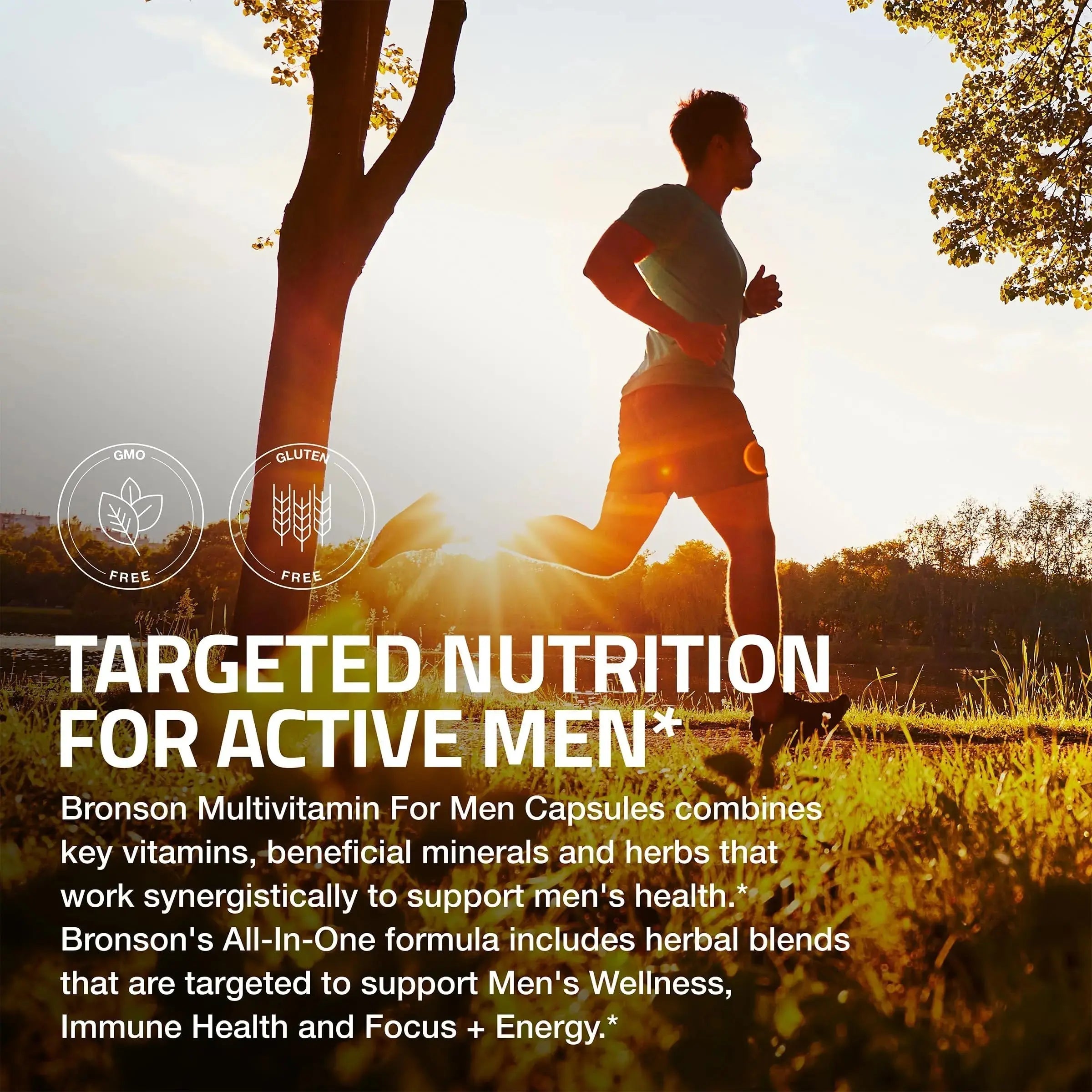 Bronson Multivitamin for Men All-in-One Daily Coverage Formula Key Vitamins, Minerals & Herbs to Support Men's Health, 60 Capsules Bronson Au supplements