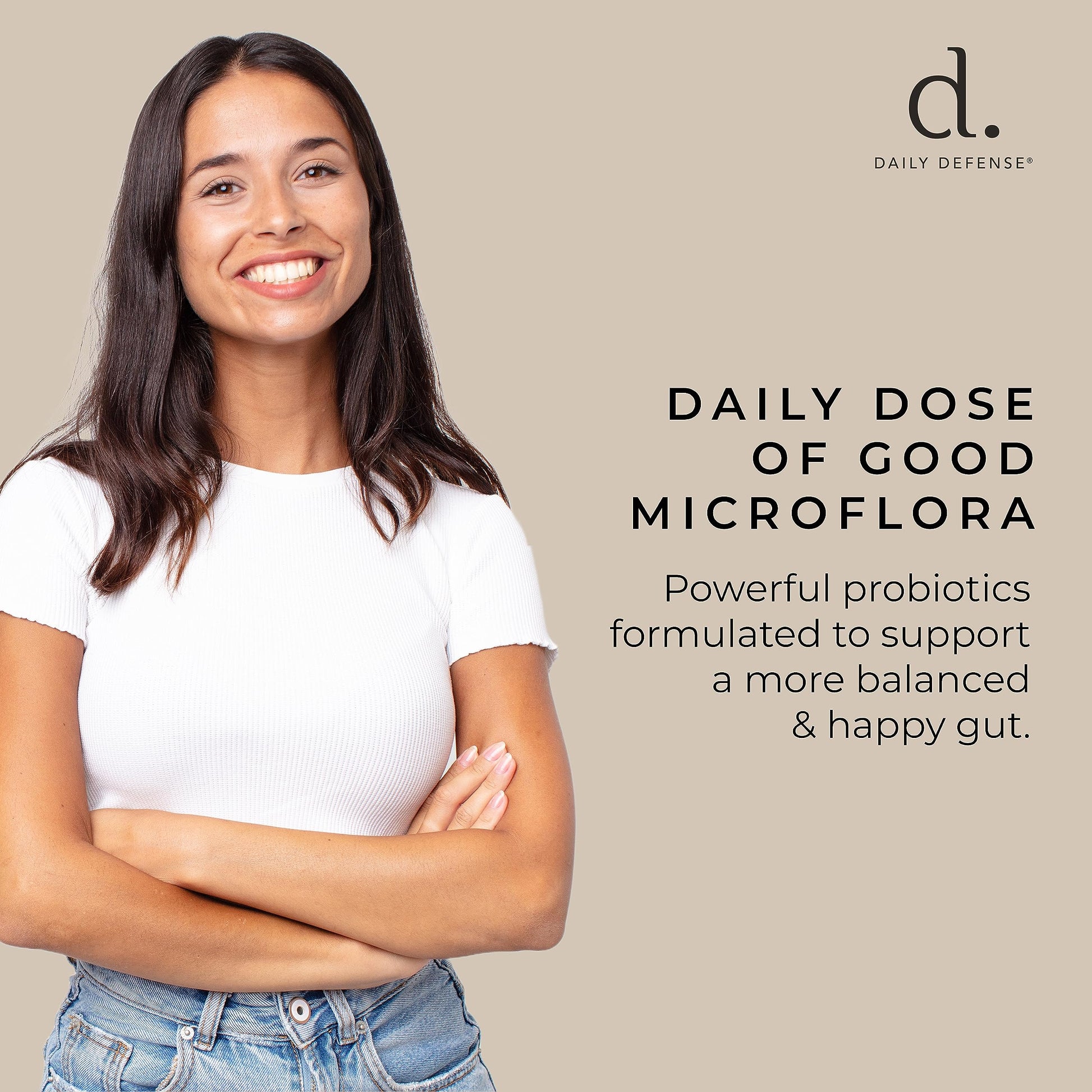 Daily Defense Probiotic Immune Support Supplement - Daily Probiotics for Men with Constipation & Gas - Digestion and Bloating Supplement & Probiotics for Women - 60 Capsules, PROBIO-D Daily Defense Au supplements
