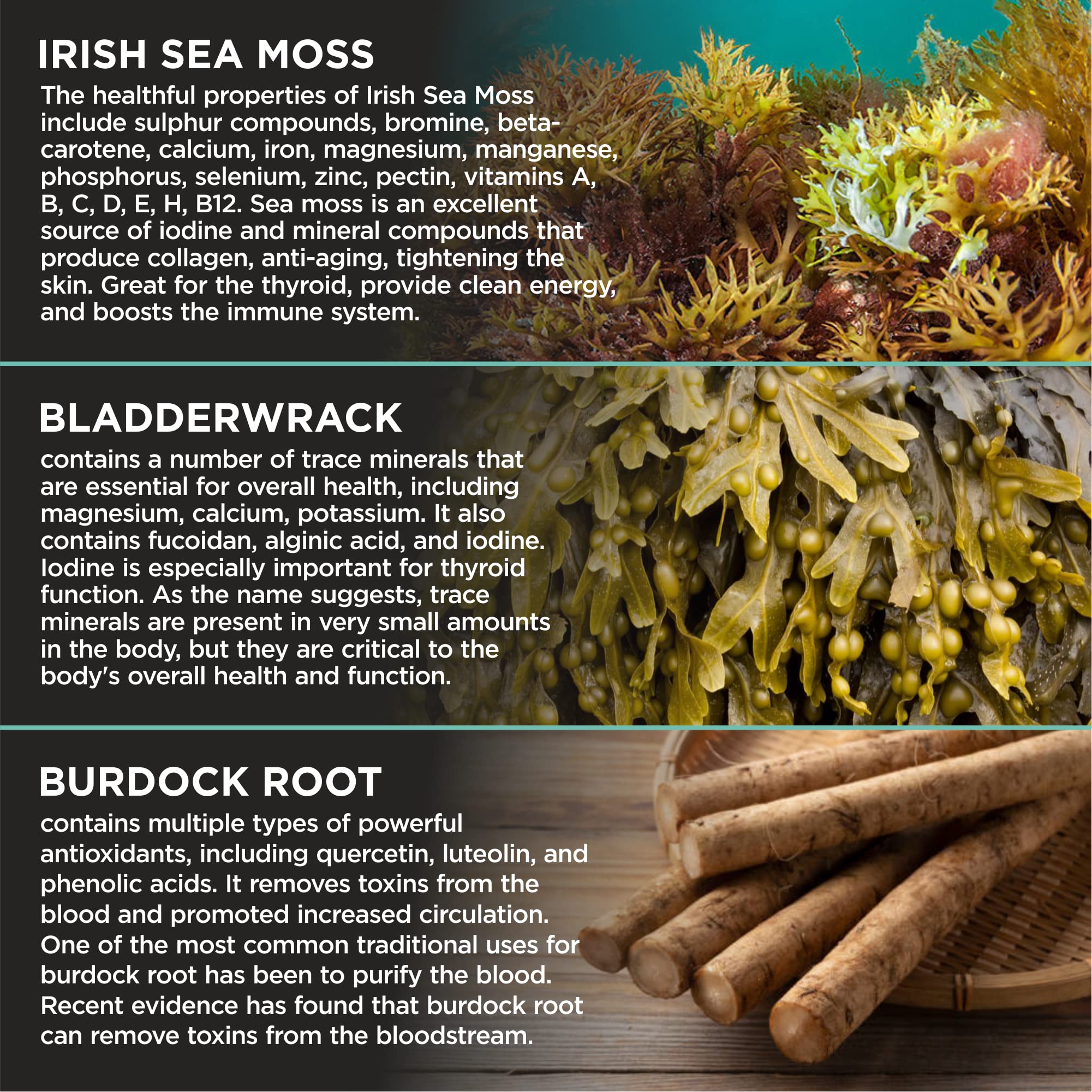 HerbaMe Organic Irish Sea Moss with Bladderwrack, Burdock Root & Black Pepper Extract HerbaMe Au supplements