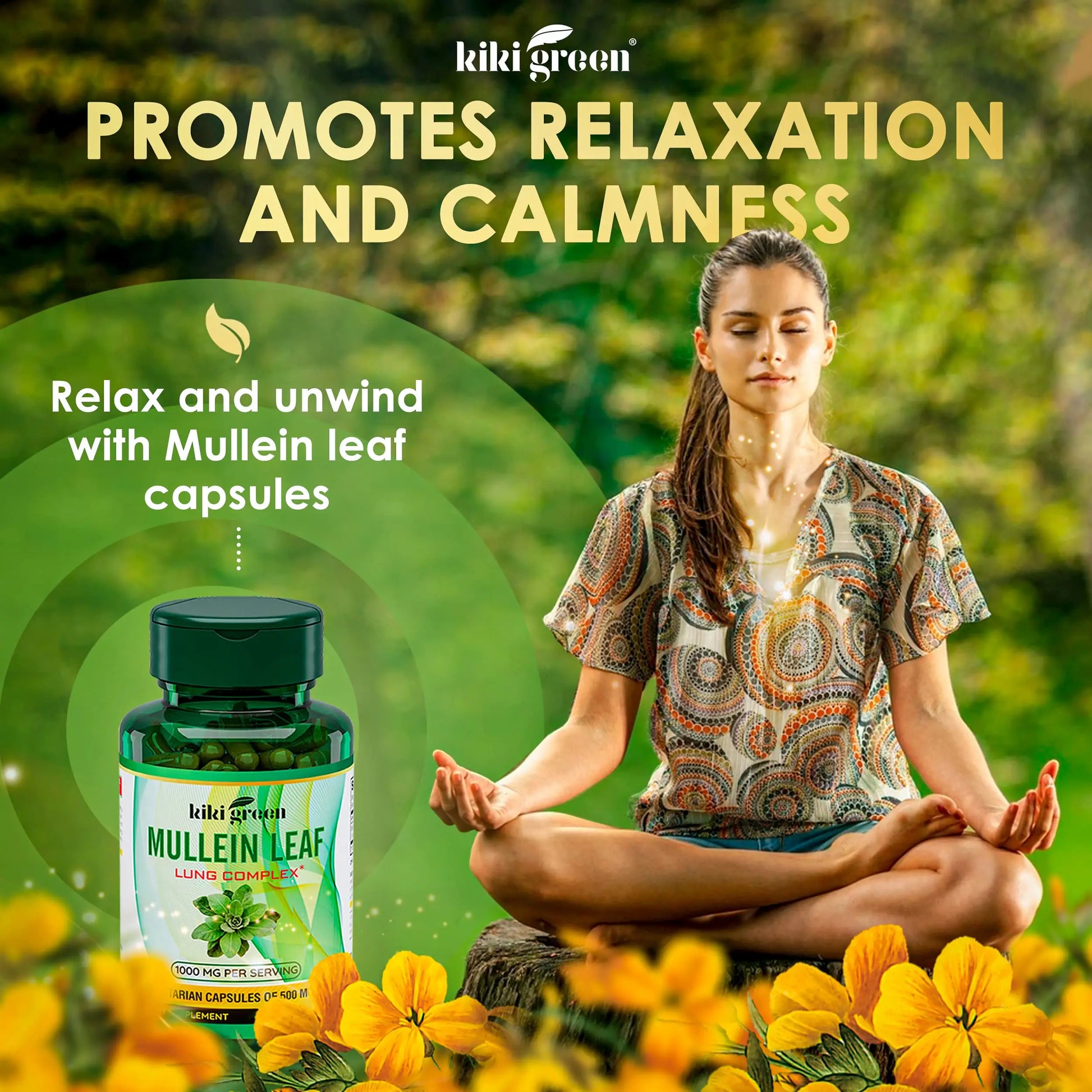 KIKI Green Mullein Leaf Extract Capsules - Herbal Respiratory Supplement - for Lung Cleans KIKI Green Au supplements