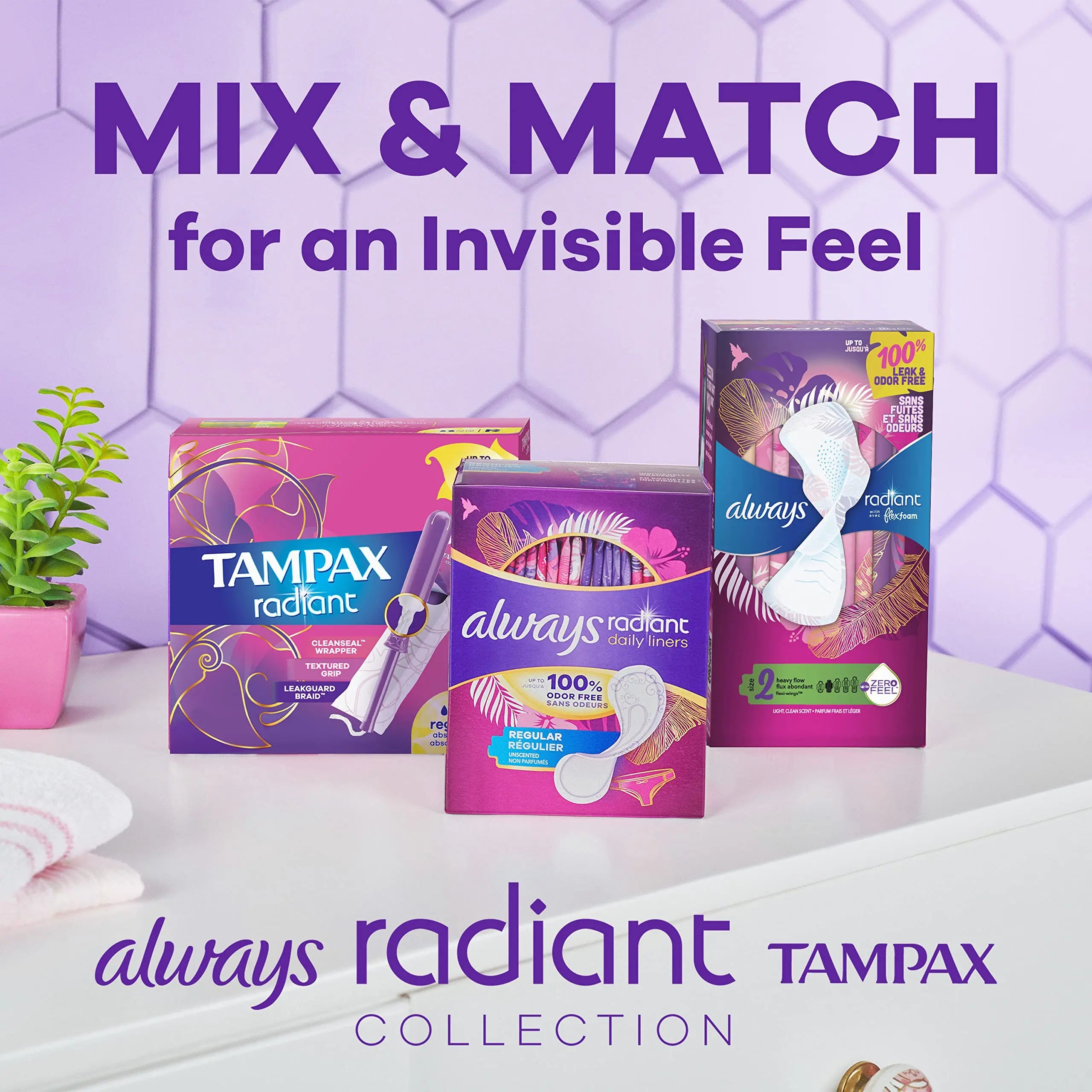 Tampax Radiant Tampons Super Absorbency with BPA-Free Plastic Applicator and LeakGuard Braid Tampax Au supplements