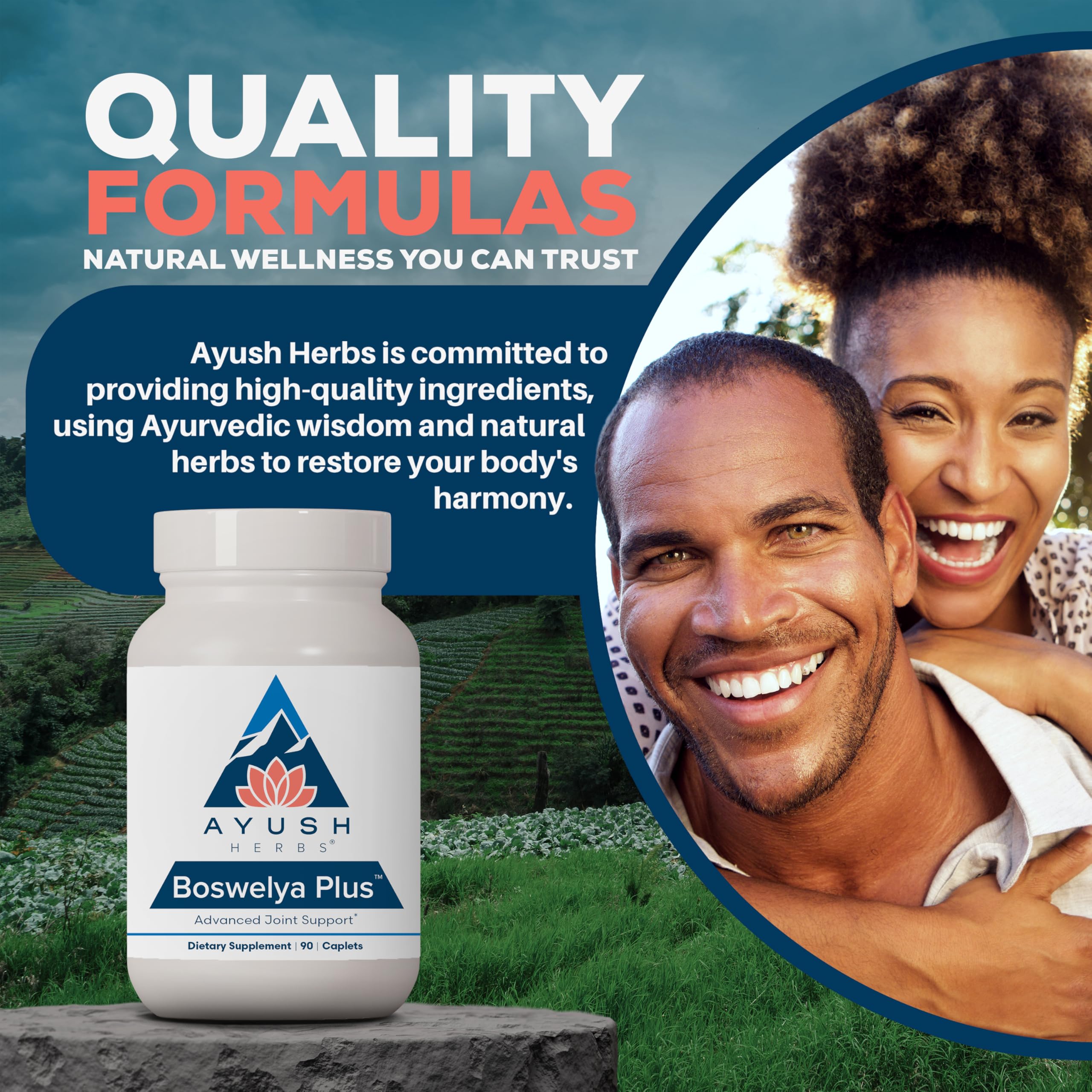 Ayush Herbs Boswelya Plus - Glucosamine Chondroitin Joint Support Supplement, Turmeric Muscle Support for Men & Women, Joint Care with Curcumin - 90 Vegetarian Capsules (1 Count) Ayush Herbs Au supplements