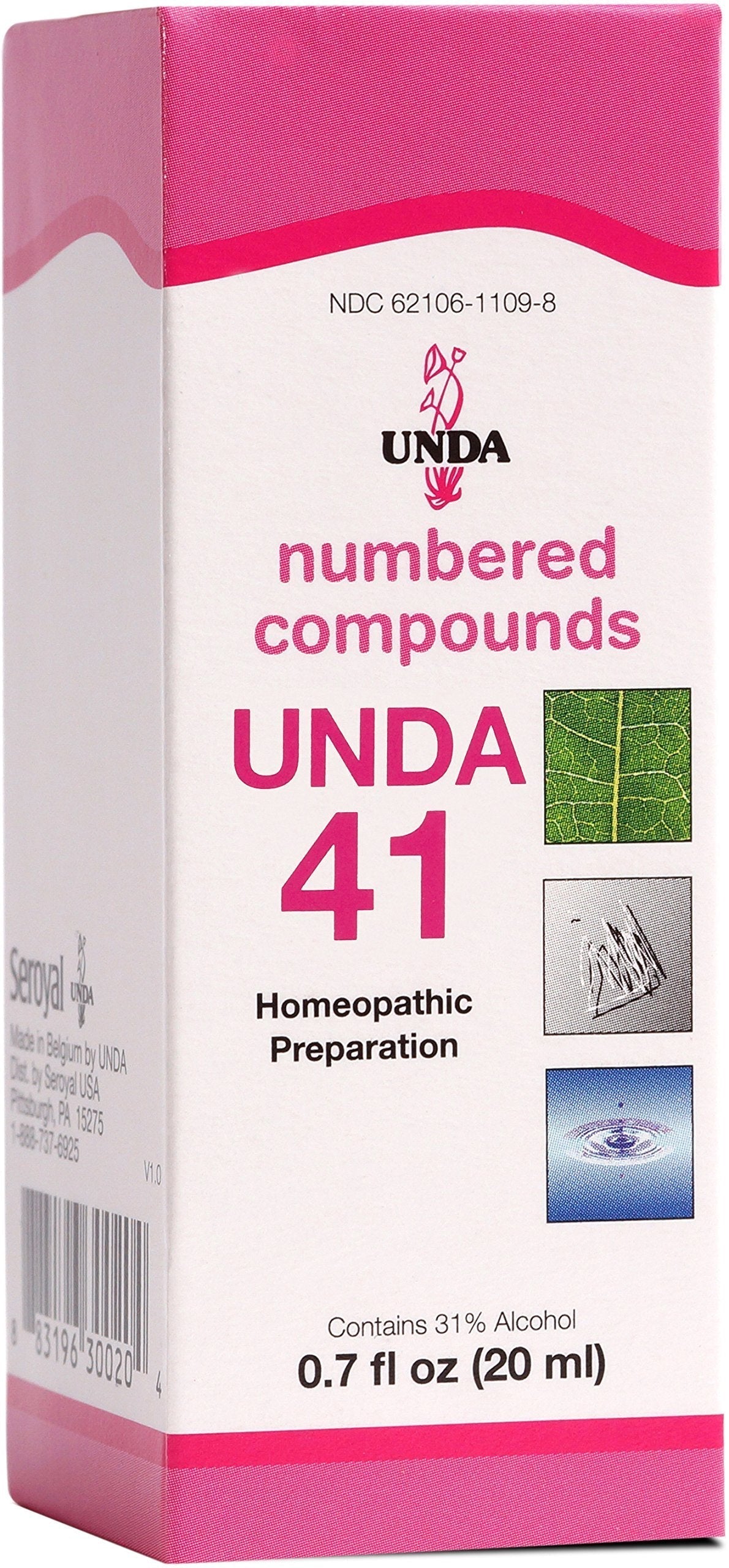 UNDA 41 Numbered Compounds | Homeopathic Preparation | 0.7 fl. oz. UNDA Au supplements