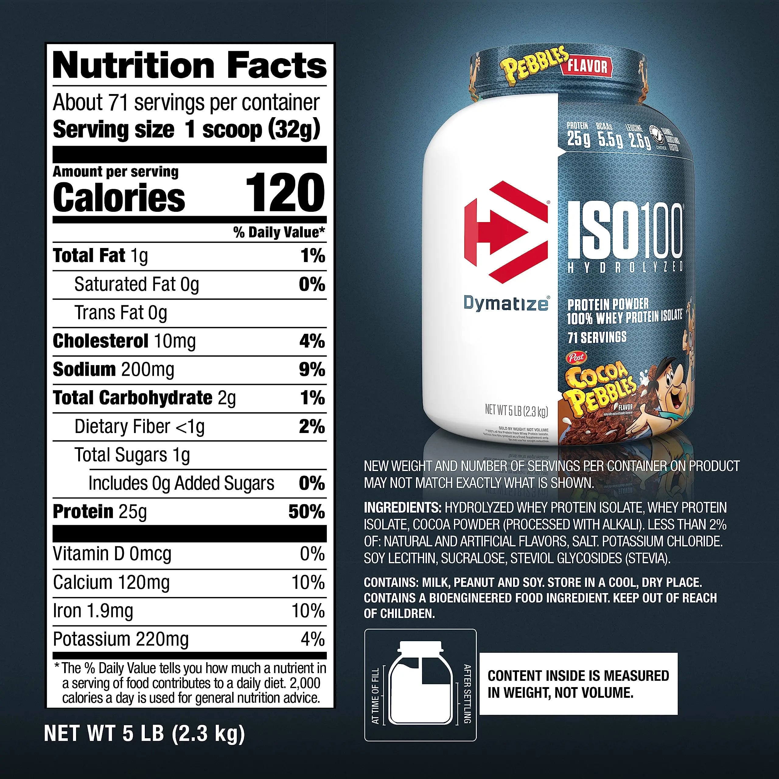 Dymatize ISO100 Hydrolyzed Protein Powder, 100% Whey Isolate, 25g of Protein, 5.5g Dymatize Au supplements