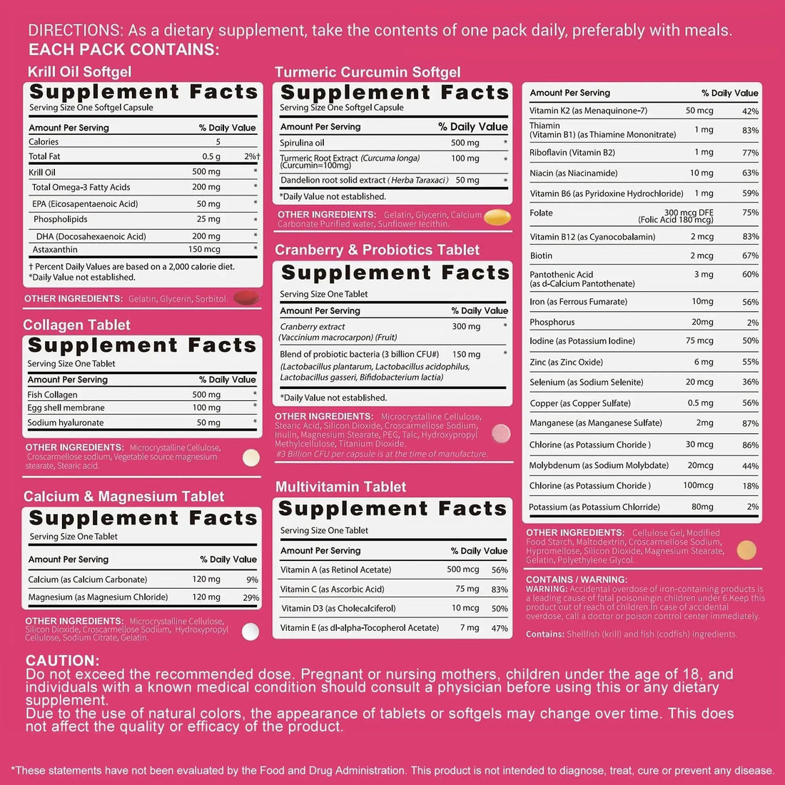 RevitaPlus Multivitamin for Women with Vitamin A,B,C,D3,E,K2,Biotin, Collagen,Krill Oil,Cranberries Supports Energy,Wellness,Beauty and Immune RevitaPlus Au supplements