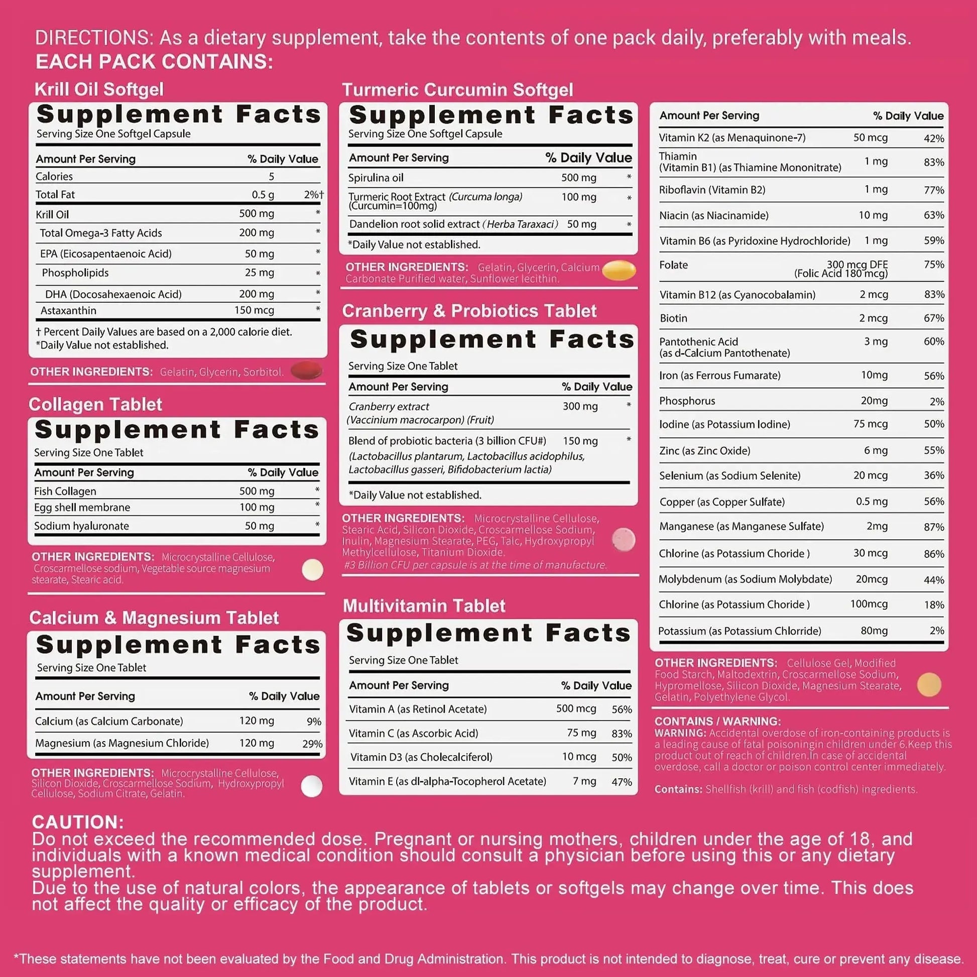 RevitaPlus Multivitamin for Women with Vitamin A,B,C,D3,E,K2,Biotin, Collagen,Krill Oil,Cranberries Supports Energy,Wellness,Beauty and Immune RevitaPlus Au supplements