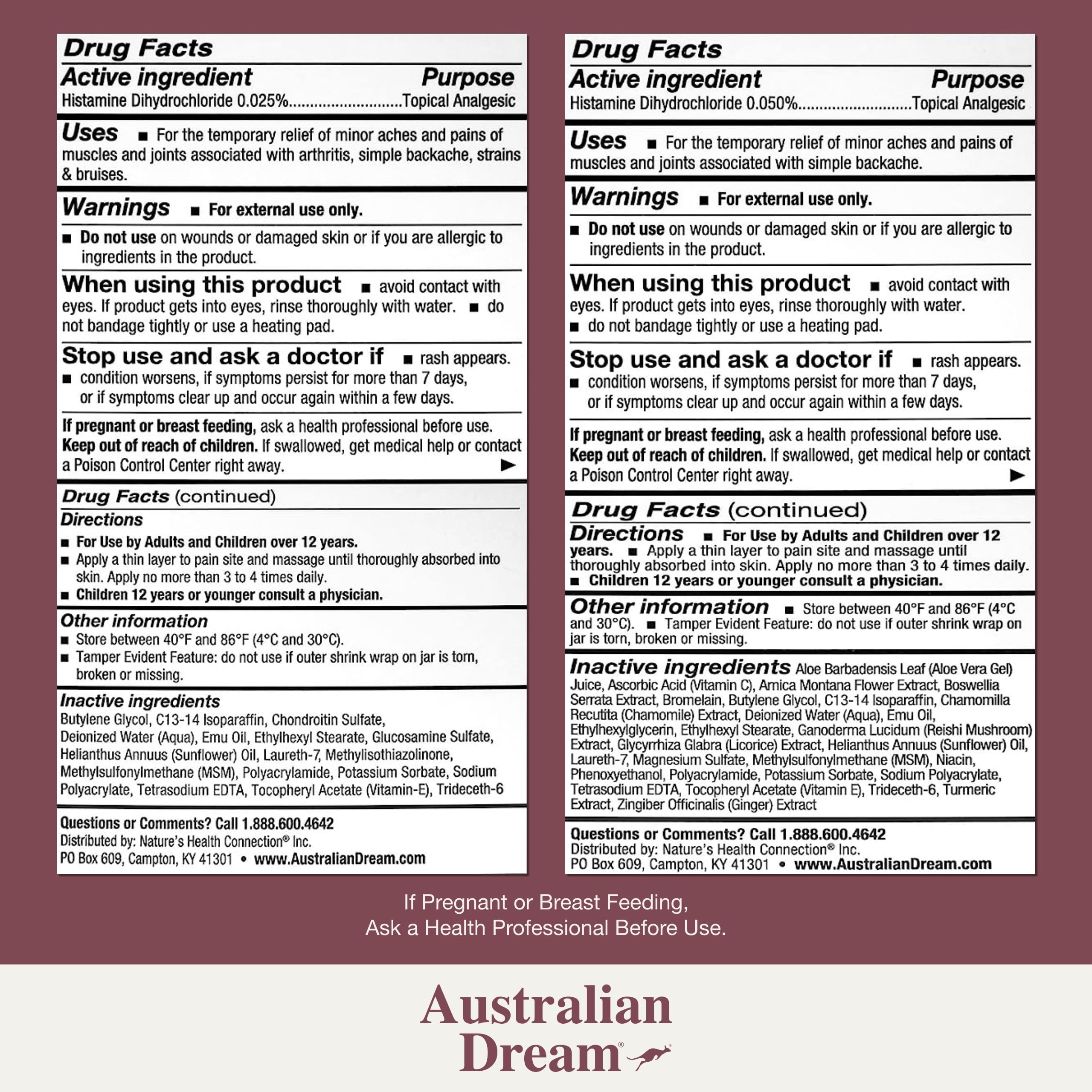 Australian Dream Arthritis Pain Relief Cream & Back Pain Cream - Soothing, Non-Greasy Pain Relief Creams - Topical Arthritis Pain Relief Good for Muscle Aches, Joint Pain, or Back Pain - 4 oz Bundle Australian Dream Au supplements