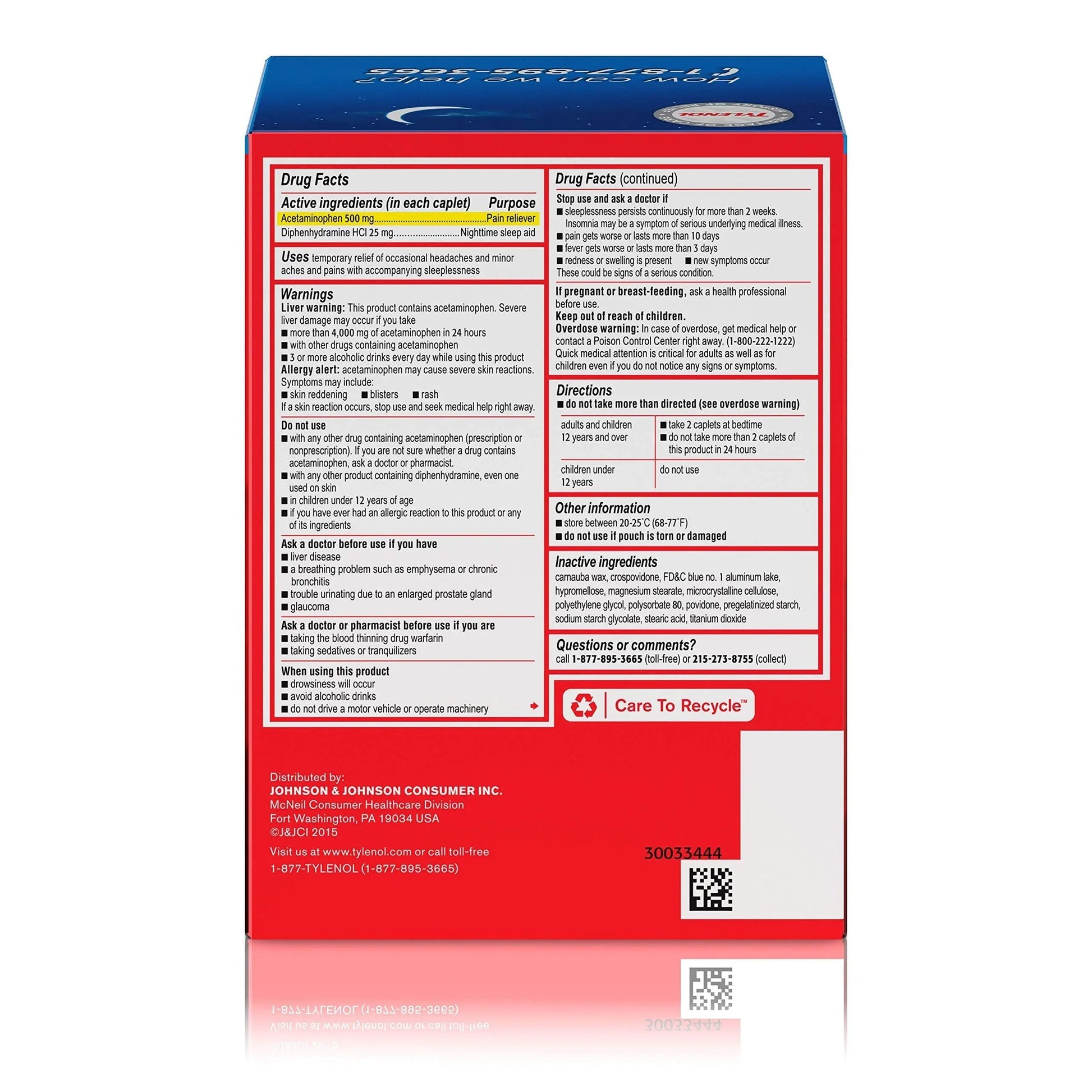 Tylenol PM Extra Strength, 50 Pouches of 2 Caplets, Dispenser Box (Pack of 2) Tylenol Au supplements