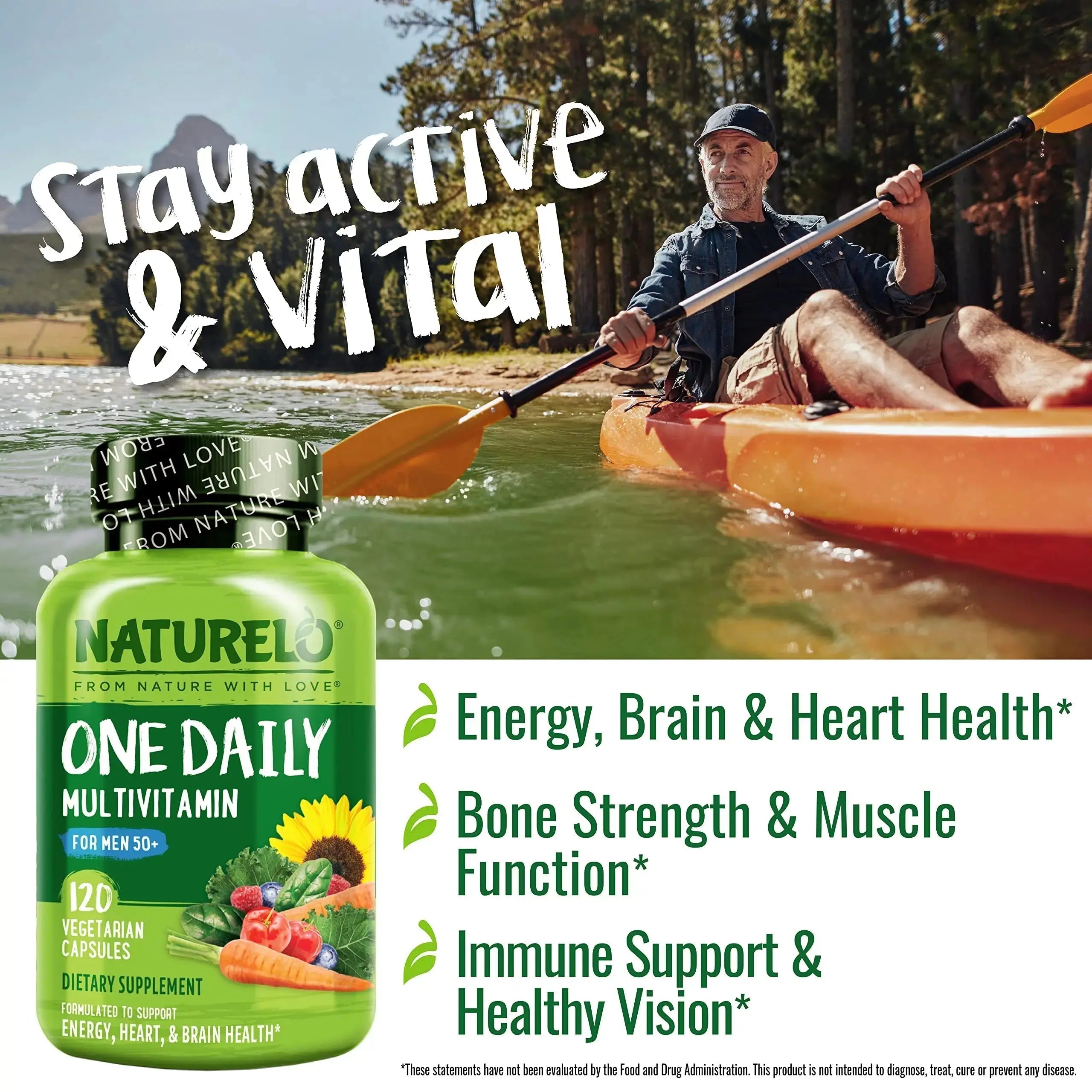 NATURELO One Daily Multivitamin for Men 50+, 120 Capsules One Daily Multivitamin for Women 50+ (Iron Free), 120 Capsules - 4 Month Supply Bundle NATURELO Au supplements