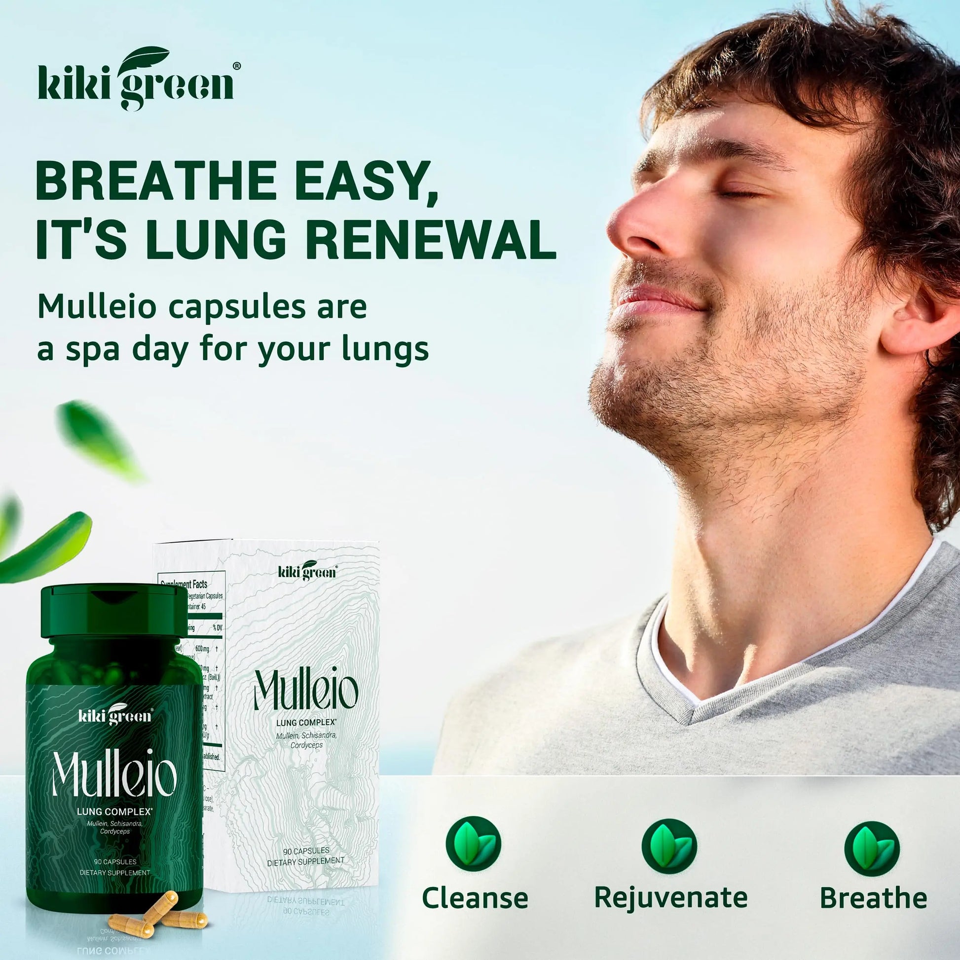 KIKI Green MULLEIO Lung Health Capsules: Herbal Supplement for Lung Cleanse, Better KIKI Green Au supplements