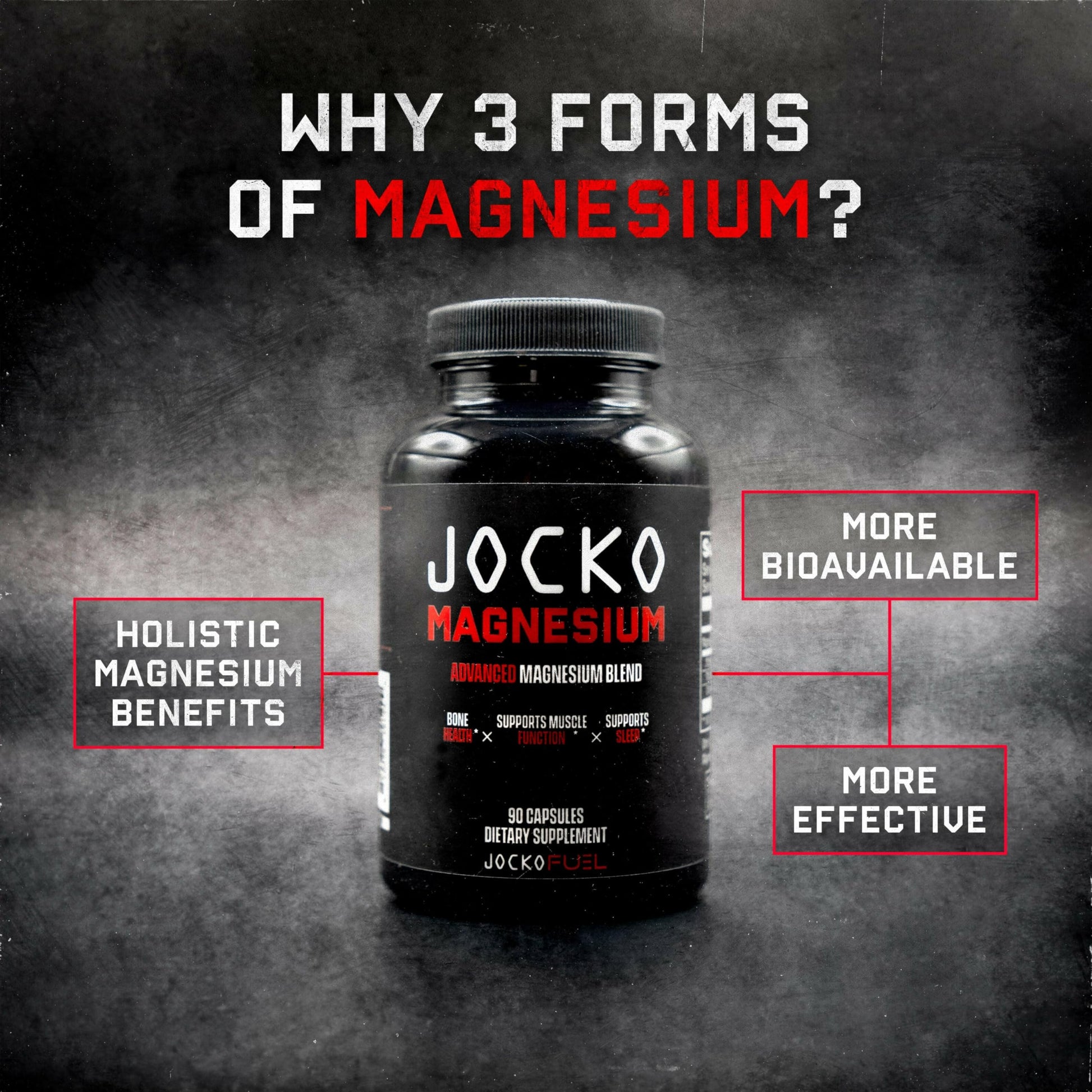 Jocko Fuel Magnesium Complex Supplement - Magnesium Glycinate, Citrate, & Taurate Capsules Dietary Supplement for Muscle Recovery & Relaxation, Heart, Nerve, Bone Support, & Sleep 30-Day Supply Jocko Fuel Au supplements