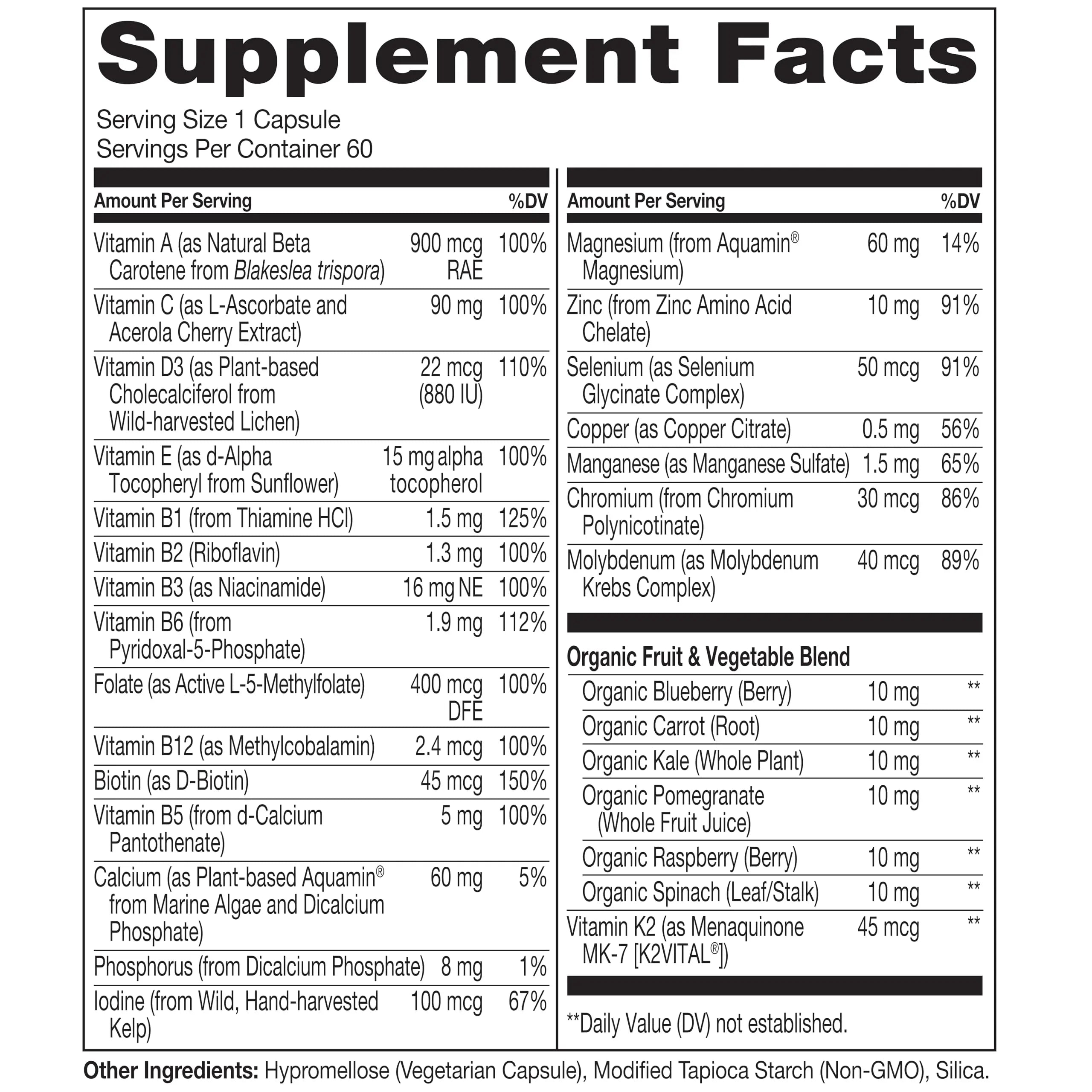 NATURELO One Daily Multivitamin for Women 50+ (Iron Free) - Menopause Support for Women Over 50 - Whole Food Supplement NATURELO Au supplements
