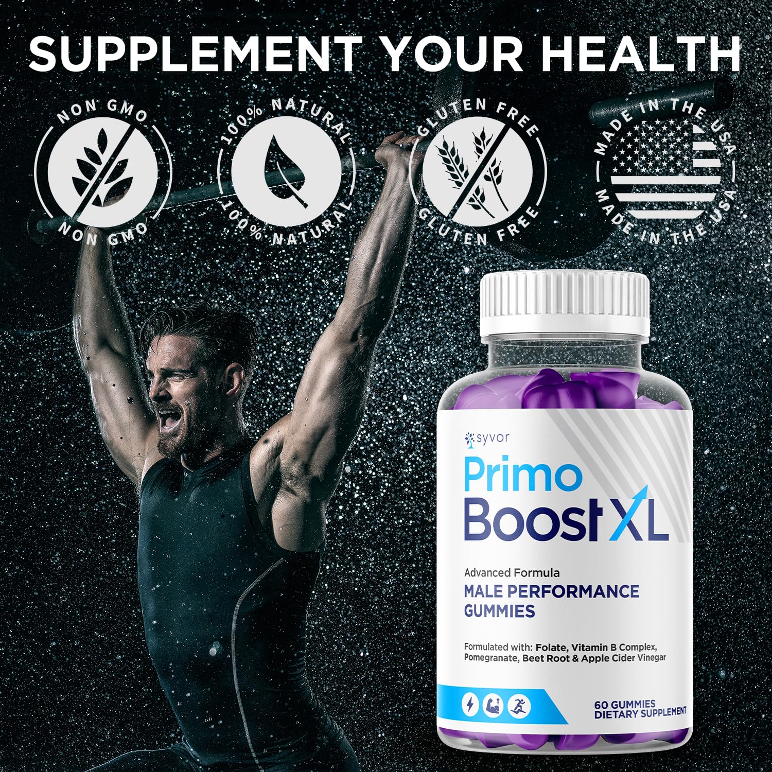 (3 Pack) Primo Boost XL Gummies, Official Primo Boost XL Gummys with All Natural Ingredients, Advanced PrimoBoost Health & Wellness Formula with Max Strength Active Lifestyle Vitamins (180 Gummies) Syvor Au supplements